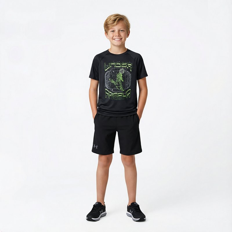 Under Armour Boys' UA Vanish Shorts, Medium, Black/Pitch Gray