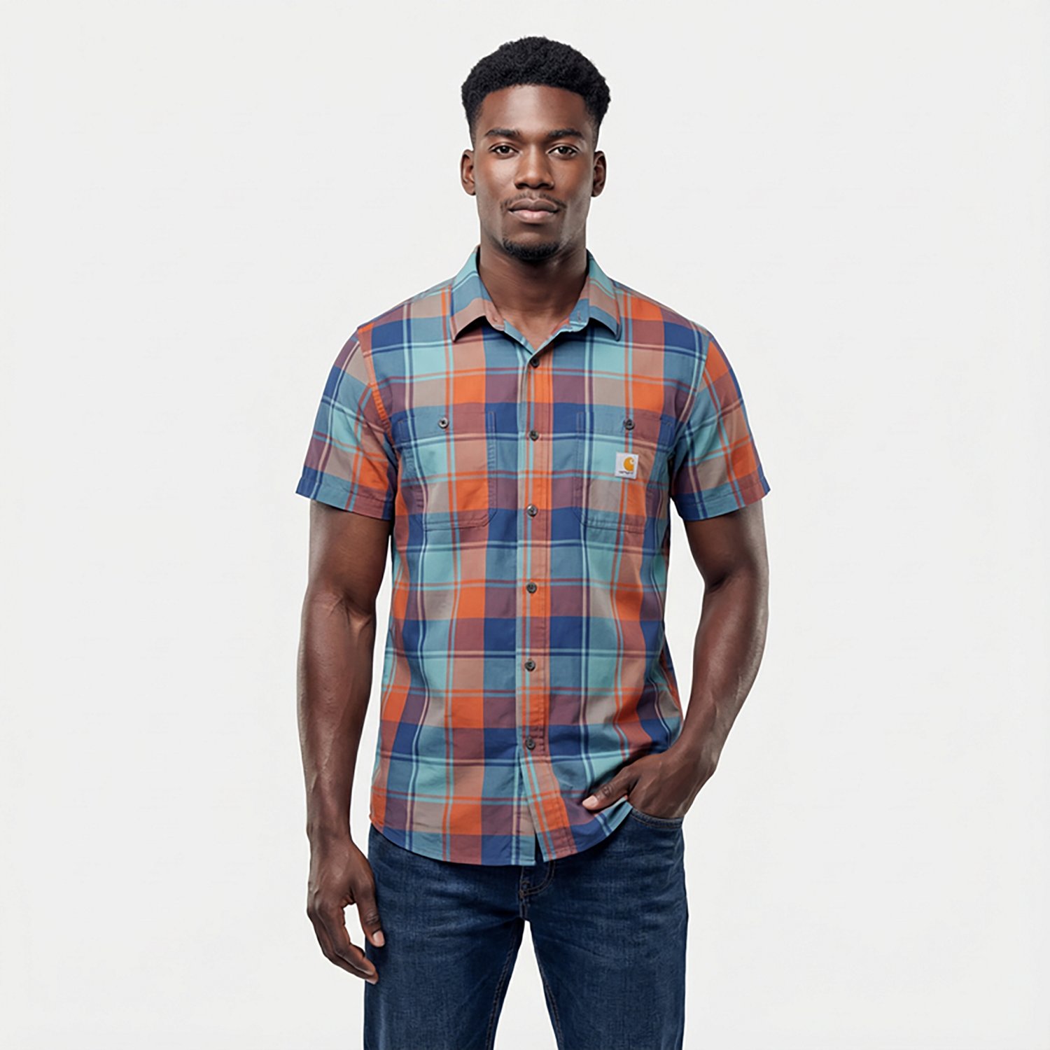Carhartt Men's Rugged Flex Relaxed Fit Button Down Plaid Shirt - view number 2