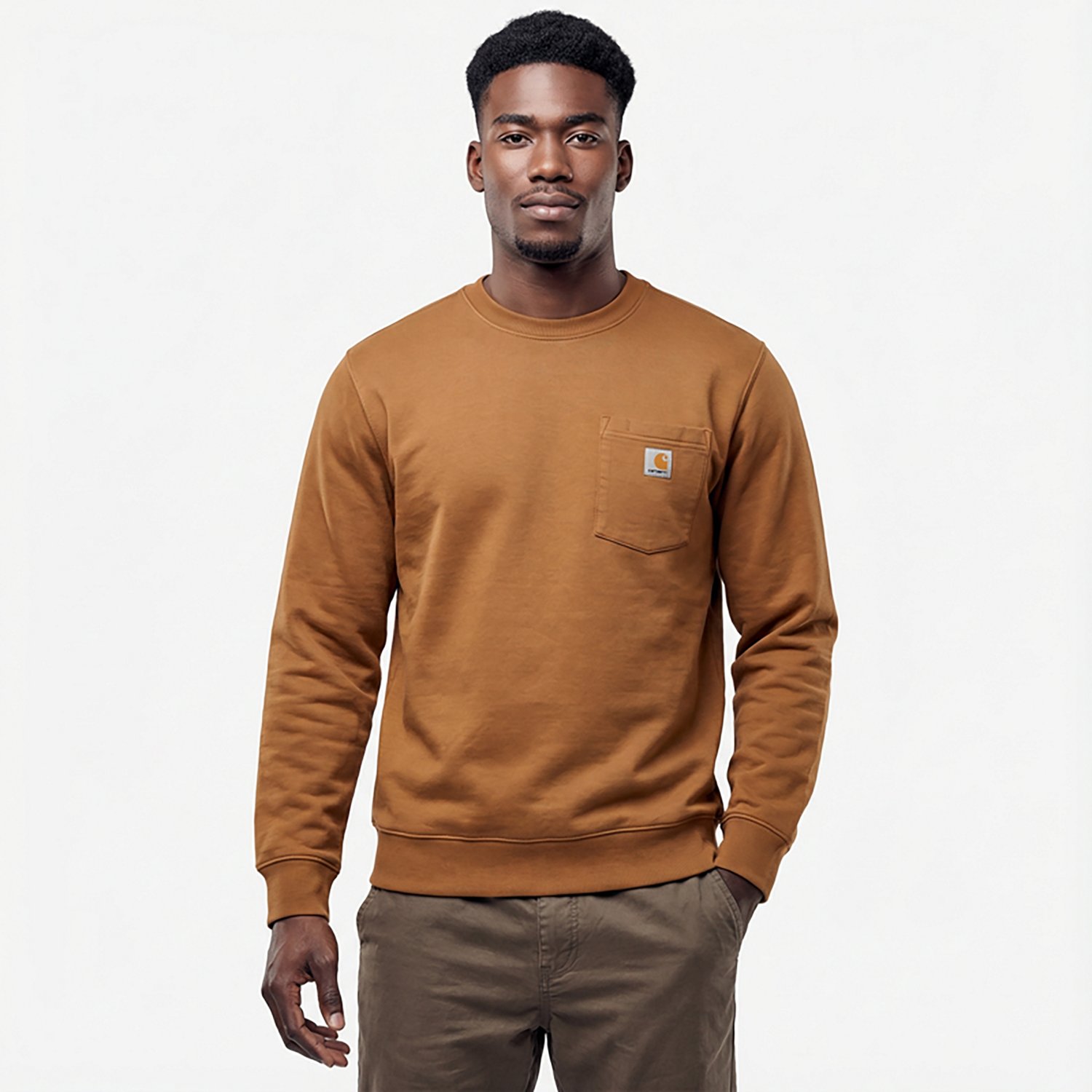Carhartt Men's French Terry Crewneck Pocket Sweatshirt - view number 2