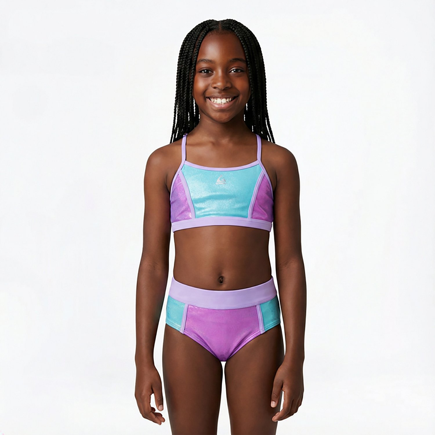 Gerry Girls' Metallic Color Block 3-Piece Bikini Swim Set - view number 2