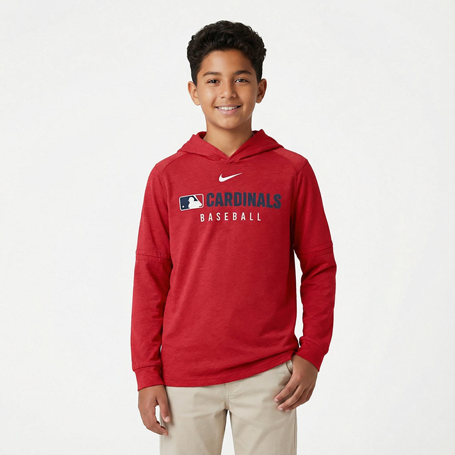 Nike Heather St Louis Cardinals Authentic Collection Tri-Blend Performance Pullover Hoodie - view number 2