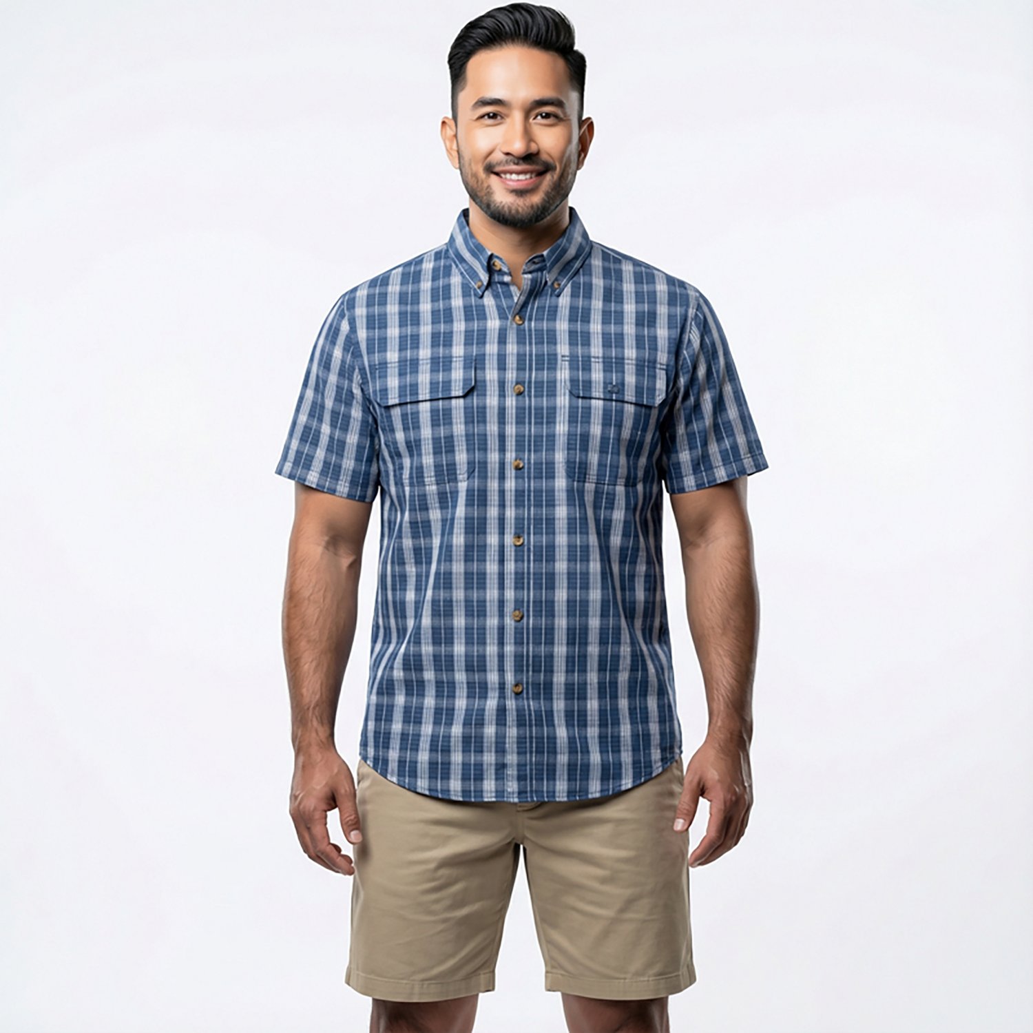 Brazos Men's Contractor Ripstop Plaid Short Sleeve Work Shirt - view number 2