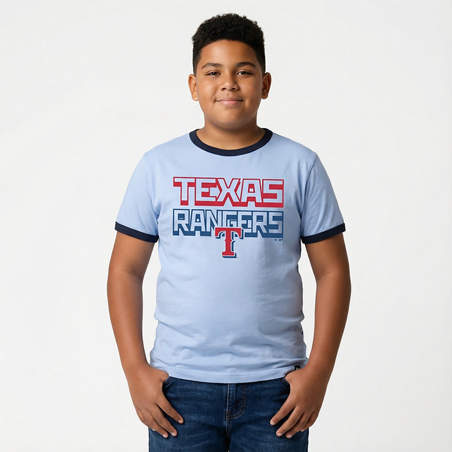 47 Brand Youth Rangers Jump Up Changeup Short Sleeve T-shirt