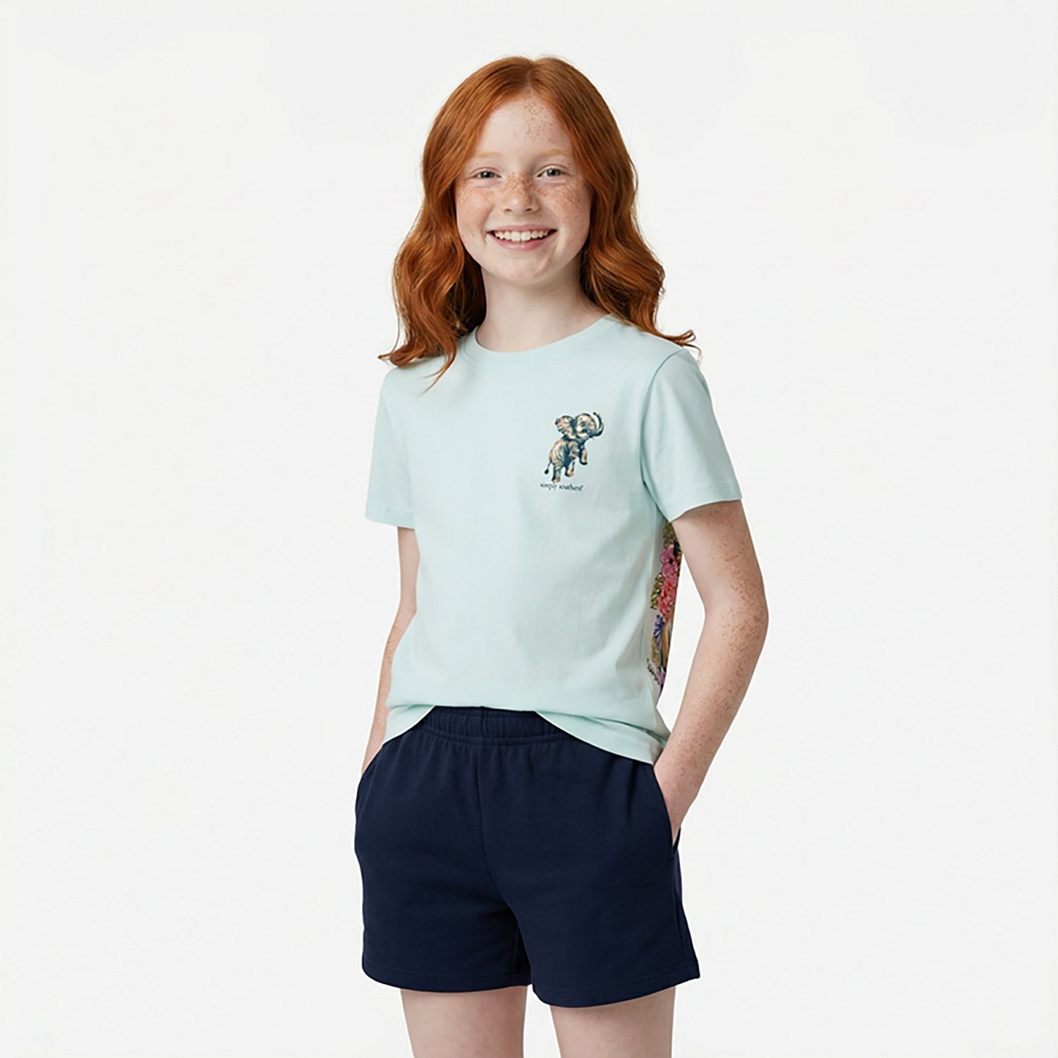 Simply Southern Girls' Bloom Elephant Graphic T-shirt