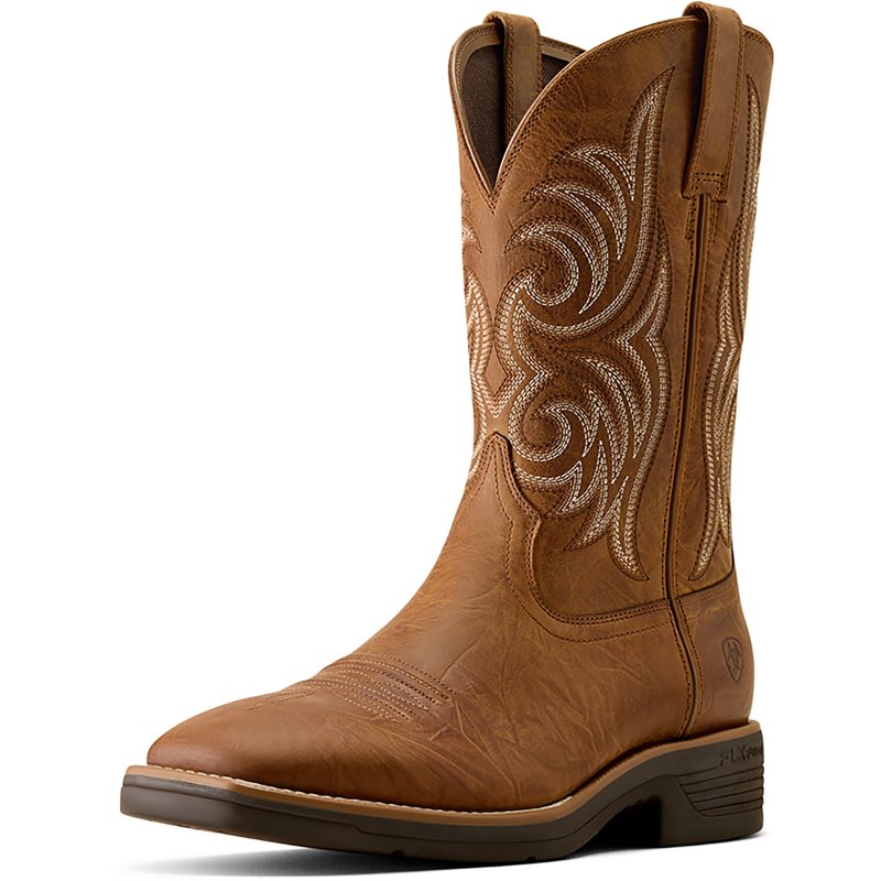 Men's Ranger Wide Square Toe Cowboy Boots in Sunbaked Tan Full-Grain Leather, Size: 12 D / Medium by Ariat