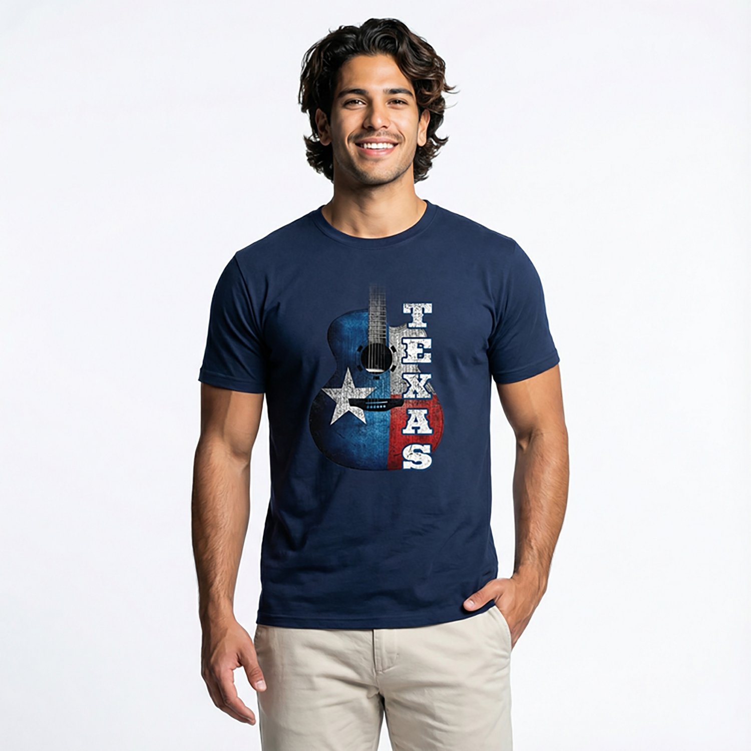 State Life Men's Short Sleeve Texas Guitar T-shirt - view number 2
