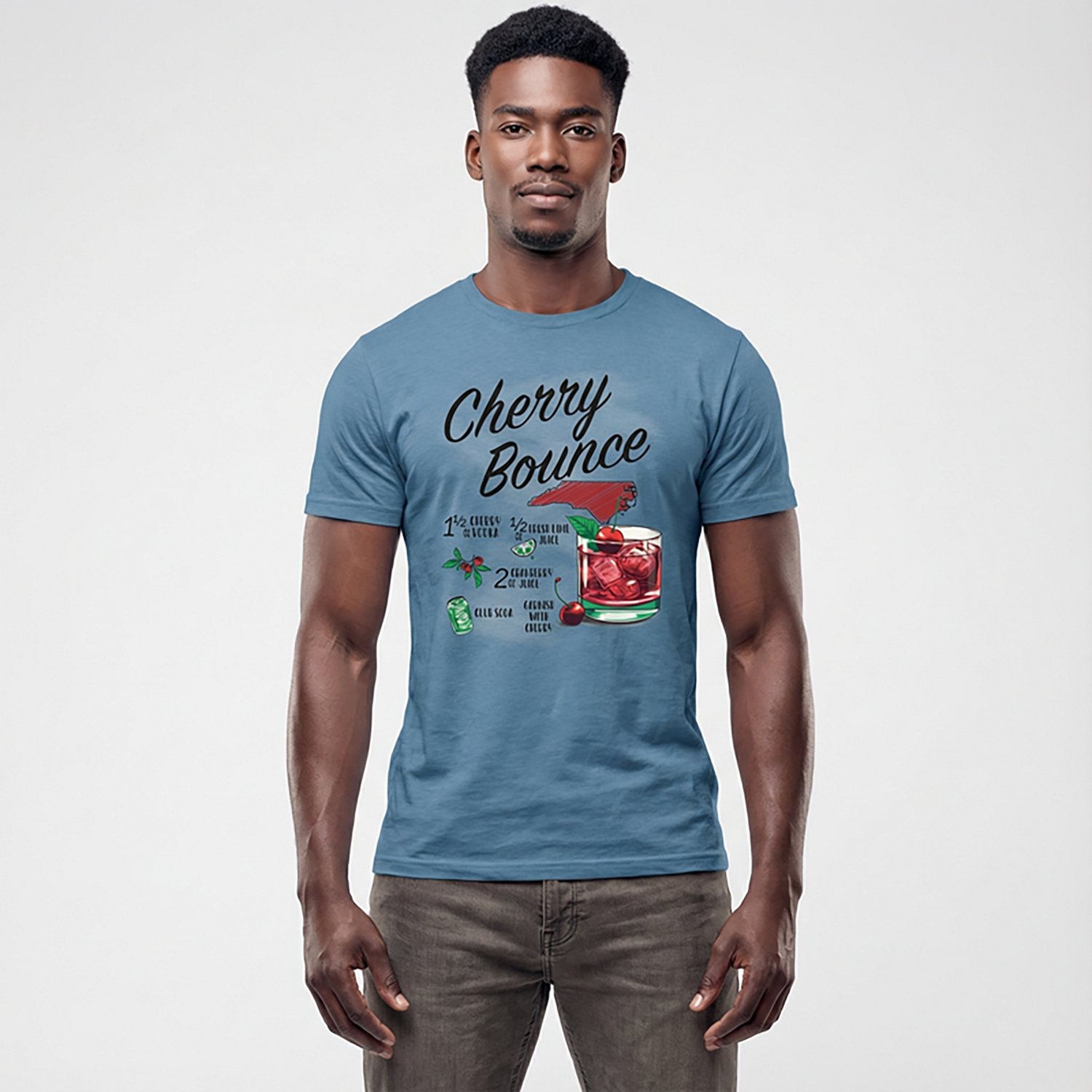 State Life Men's North Carolina Cherry Bounce Short Sleeve T-shirt