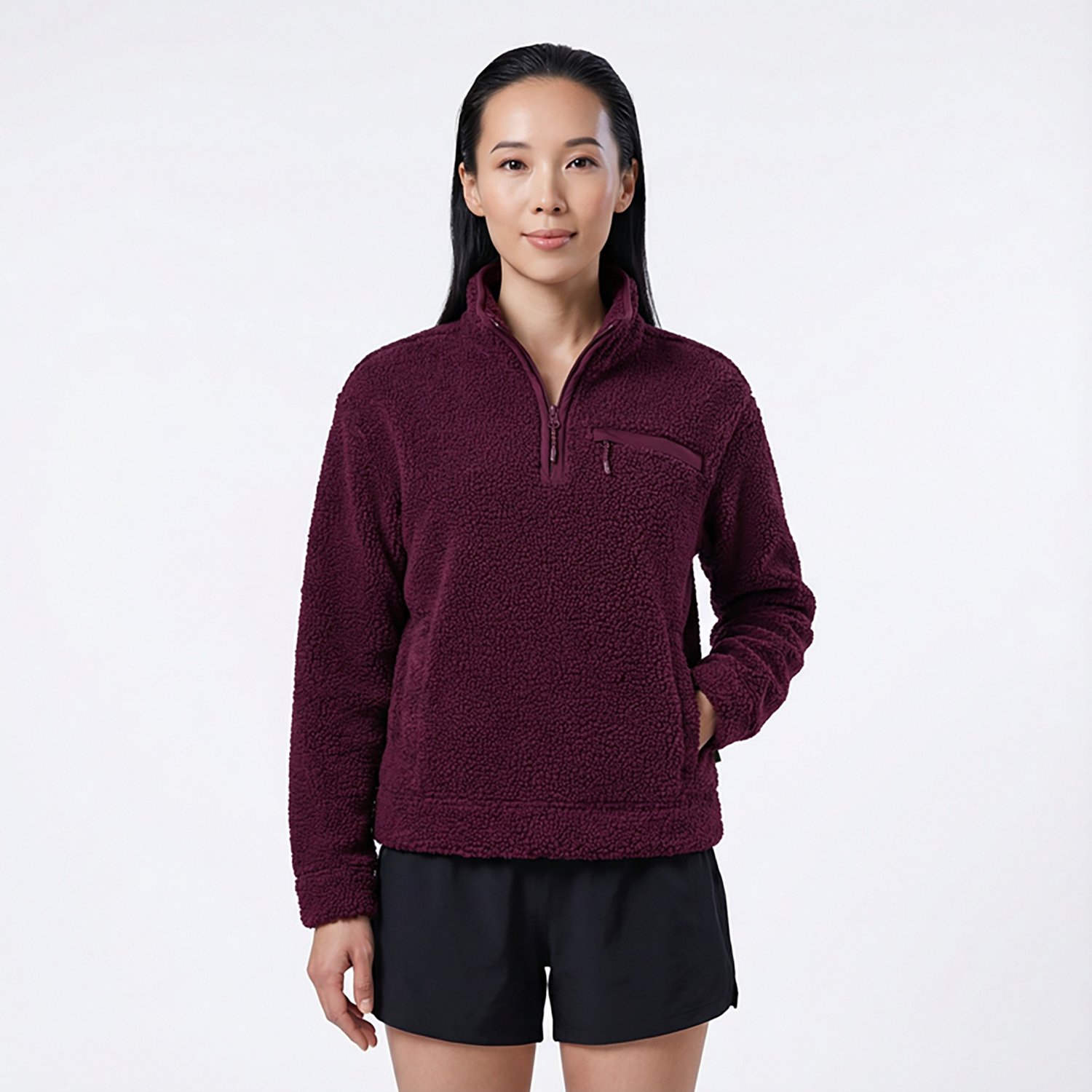 Magellan Outdoors Women's Campfire Poodle Fleece 1/4-Zip Sweatshirt - view number 2