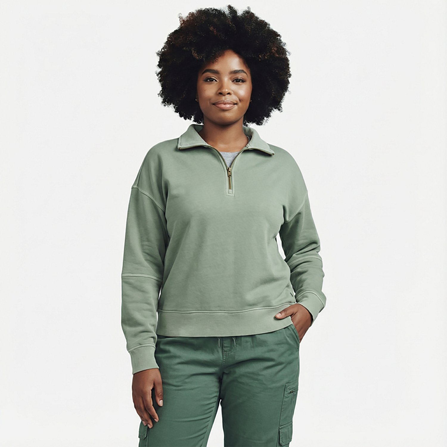 Magellan Outdoors Women's Campfire Washed 1/2-Zip Sweatshirt - view number 2