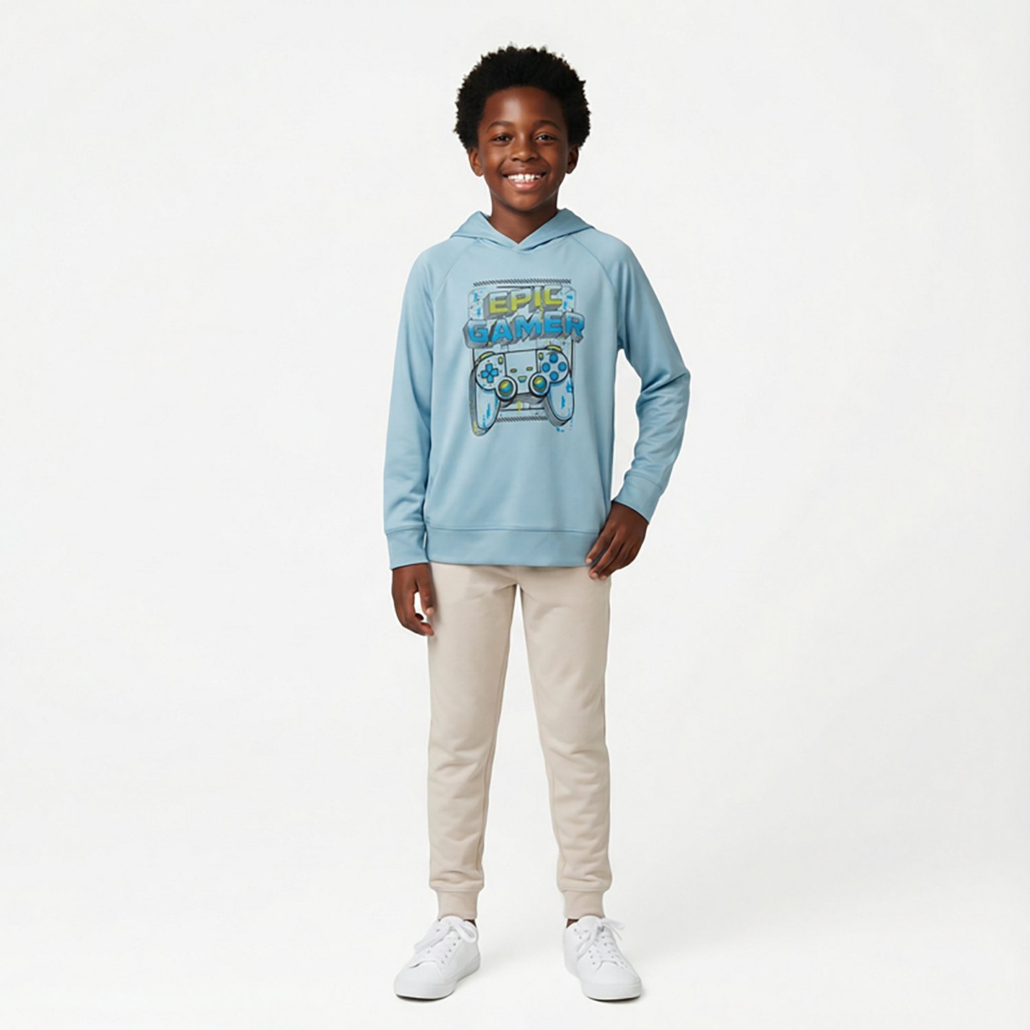 BCG Boys' Training Epic Gamers Long Sleeve Mesh Hoodie