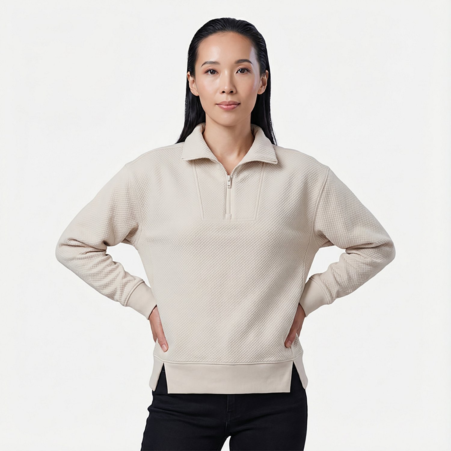 BCG Women's Quilted 1/4 Zip Pullover Top - view number 2