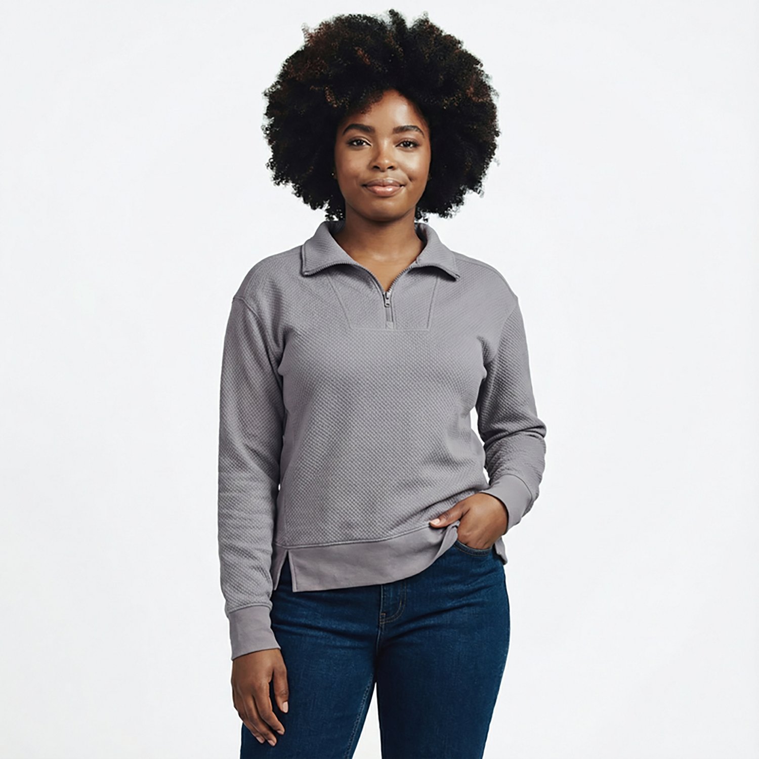 BCG Women's Quilted 1/4 Zip Pullover Top - view number 2