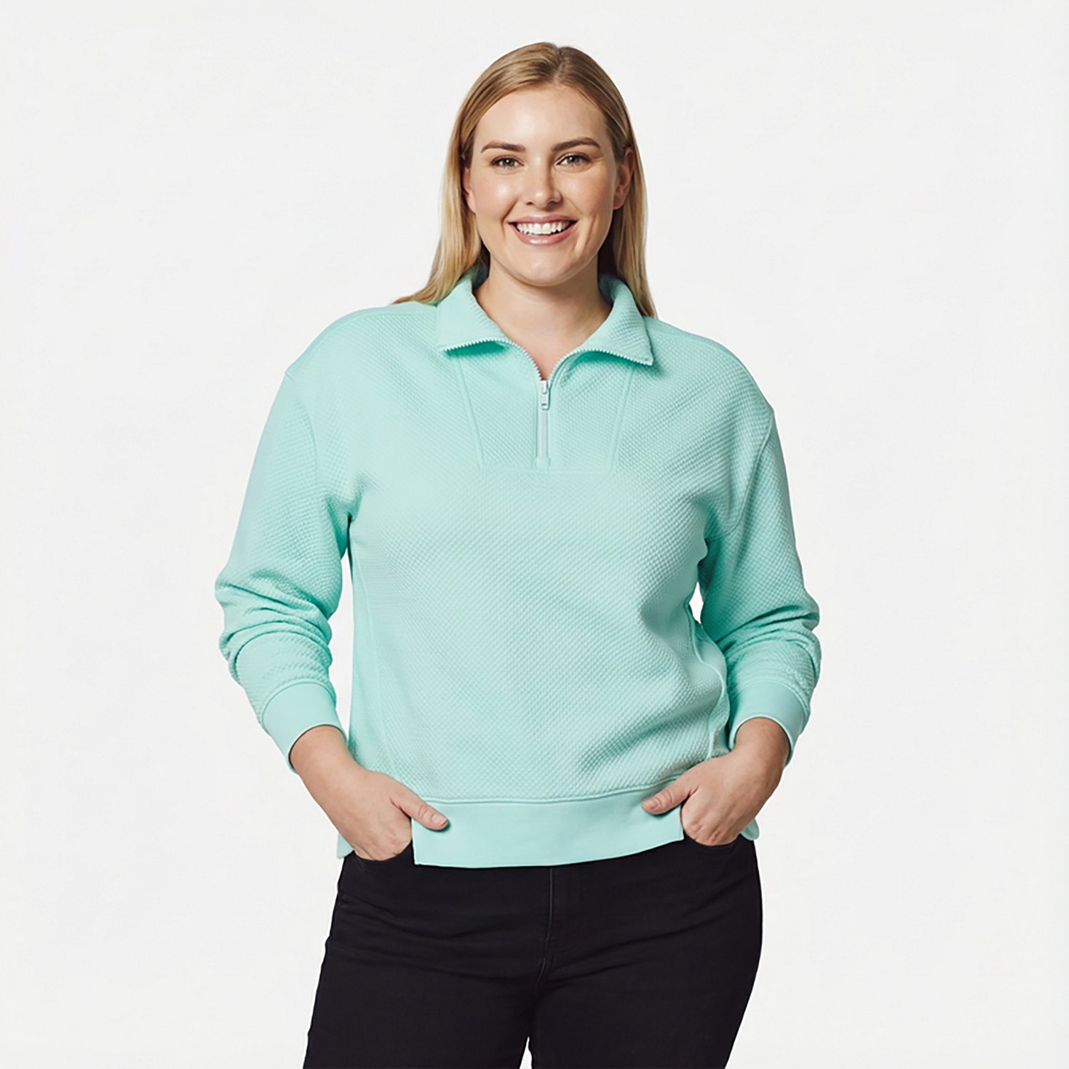 BCG Women's Quilted 1/4 Zip Pullover Top - view number 2
