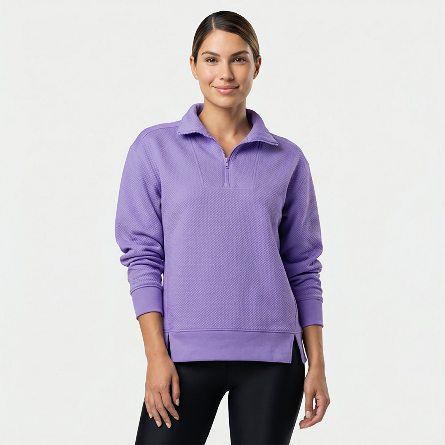 BCG Women's Quilted 1/4 Zip Pullover Top - view number 2