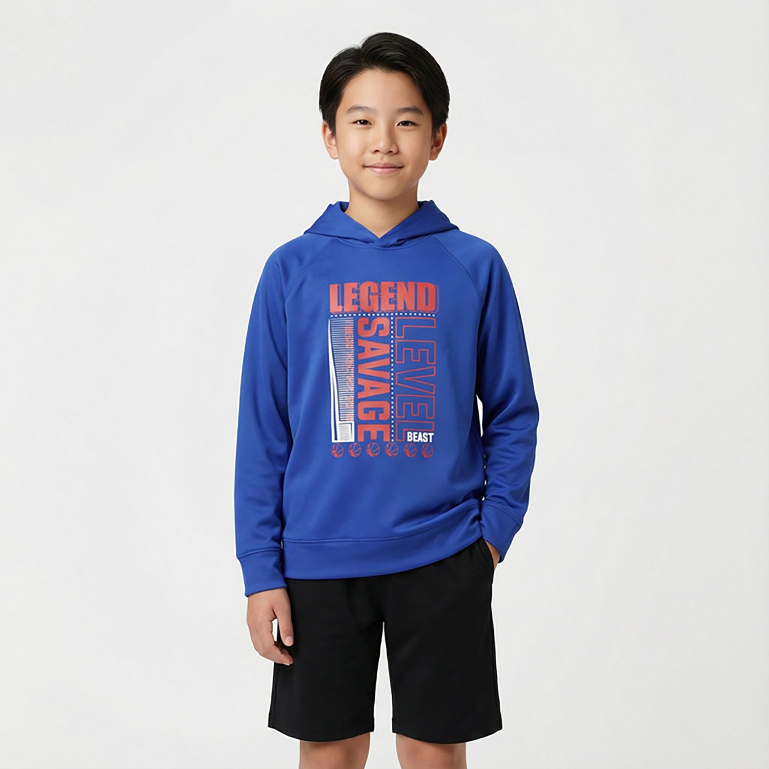 BCG Boys' Training Sport Verbiage Long Sleeve Mesh Hoodie - view number 2