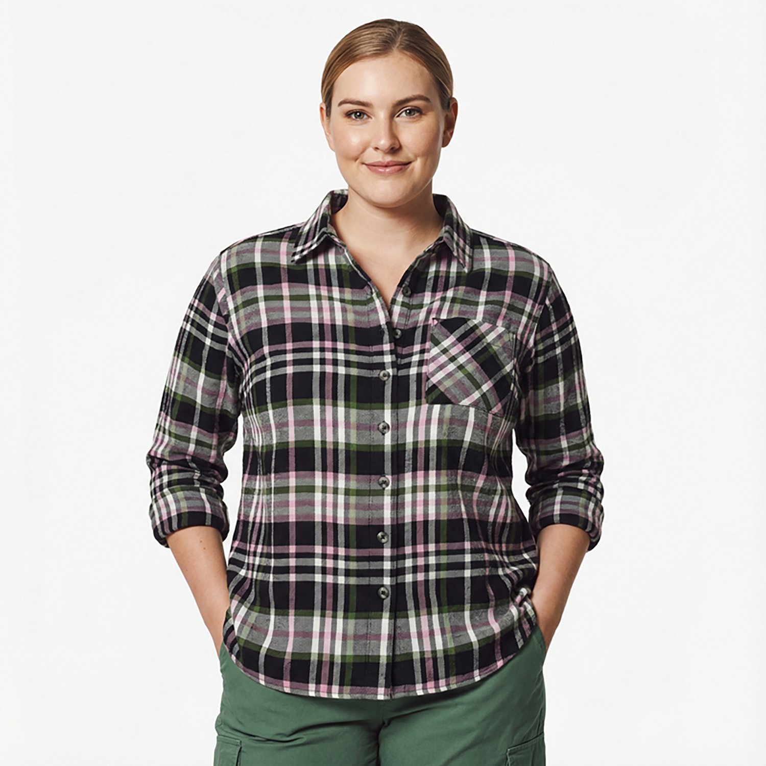 Magellan Outdoors Women's Willow Creek Plaid Long Sleeve Top - view number 2