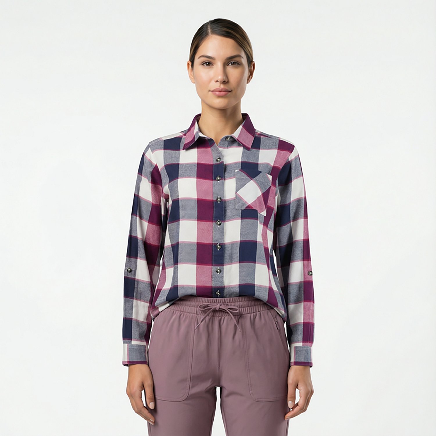 Magellan Outdoors Women's Willow Creek Plaid Long Sleeve Top - view number 2
