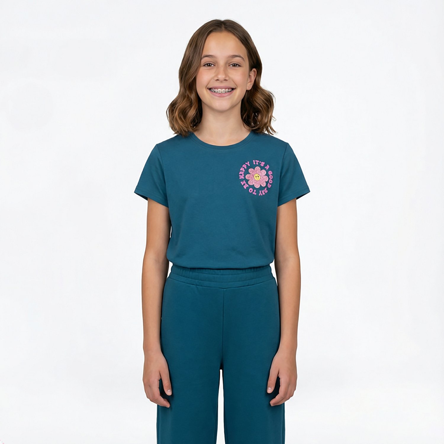 BCG Girls' Lifestyle Positive Daisy Cotton GFX Short Sleeve Graphic T-shirt - view number 2