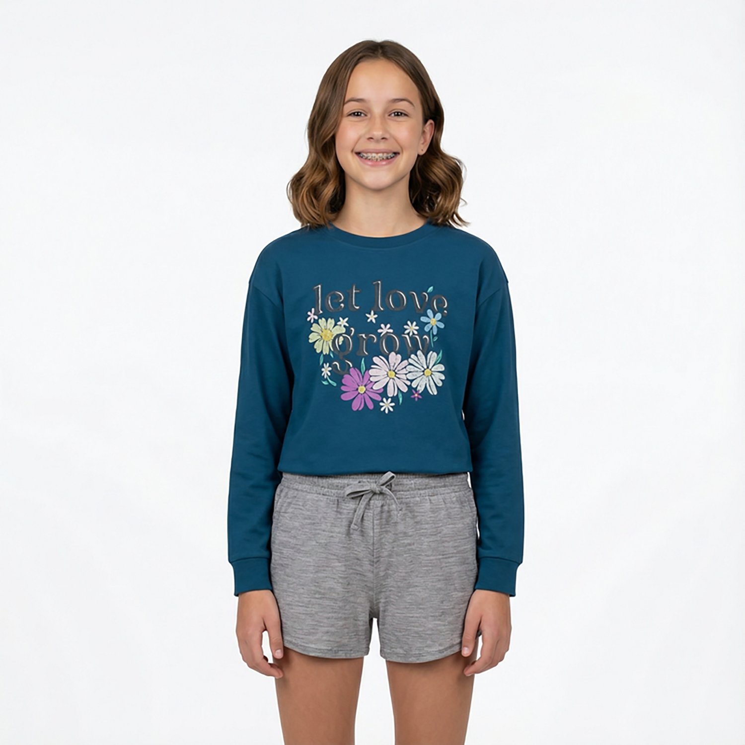 BCG Girls' Cotton Love Grow Graphic Long Sleeve T-shirt - view number 2