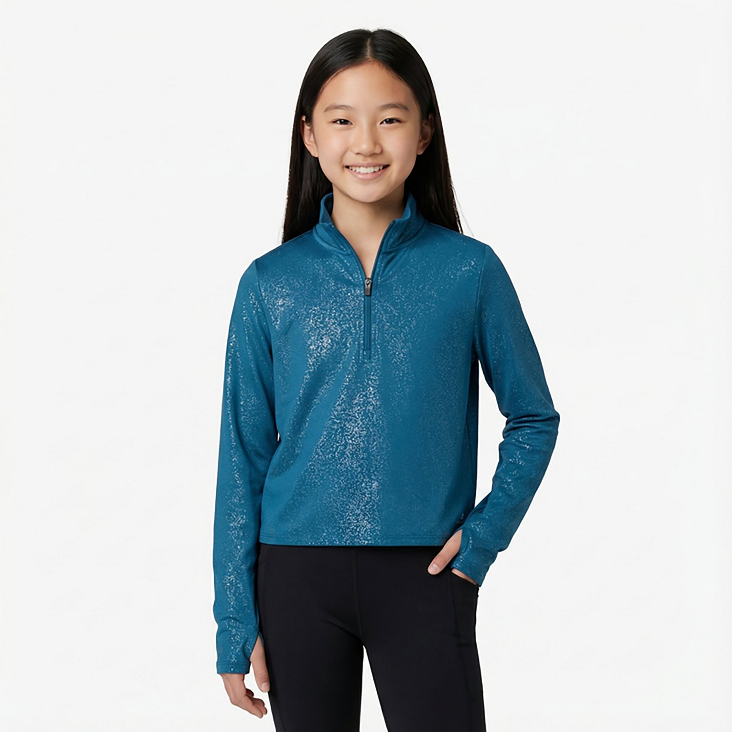 BCG Girls' 4-7 Sparkle 1/4-Zip Top - view number 2
