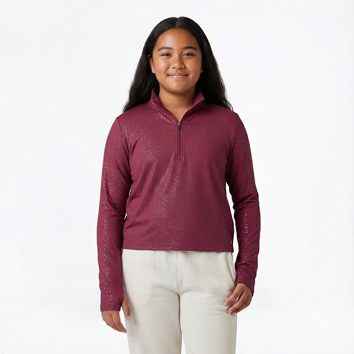 BCG Girls' 4-7 Sparkle 1/4-Zip Top - view number 2