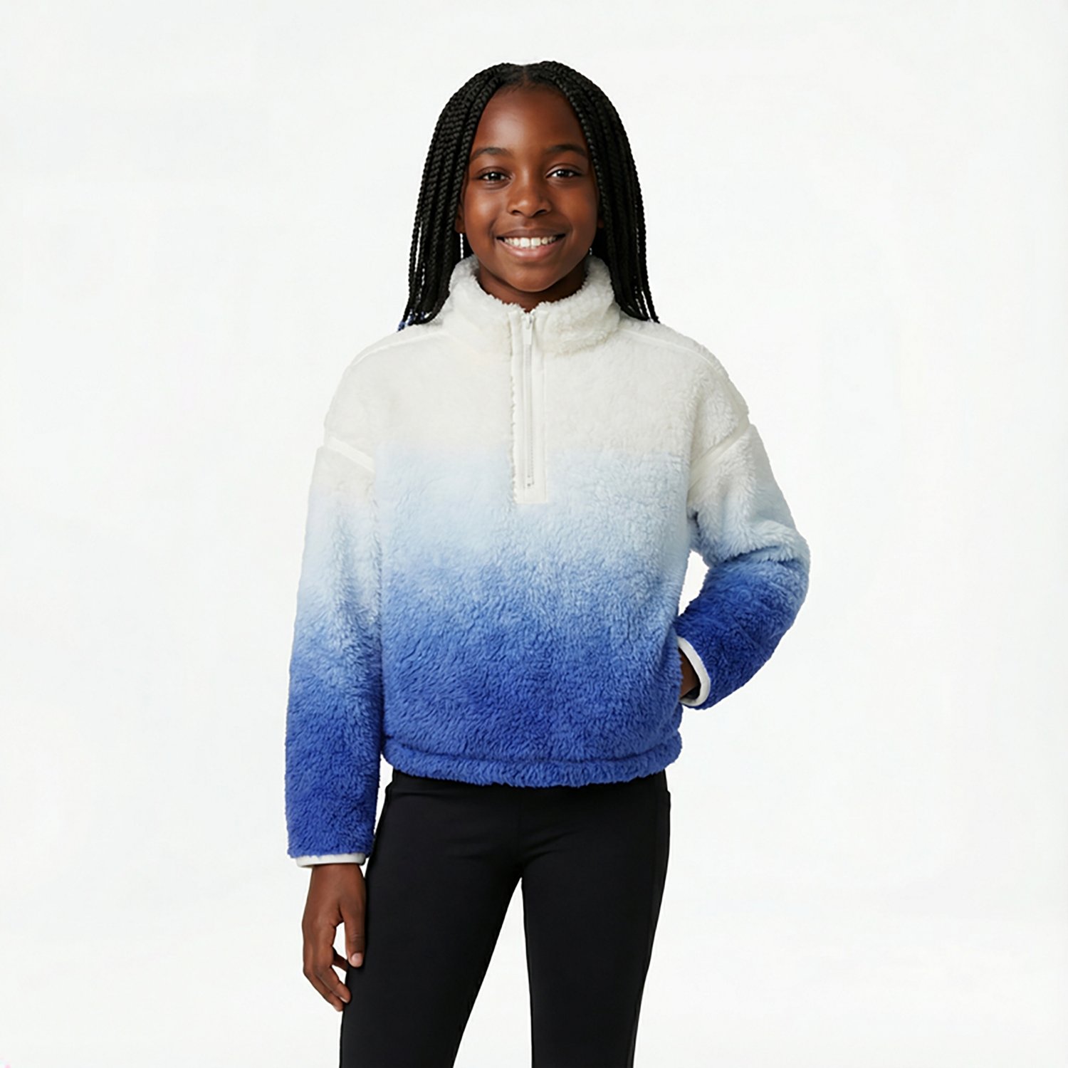 BCG Girls' Cozy Print Sherpa 1/4-Zip Top - view number 2
