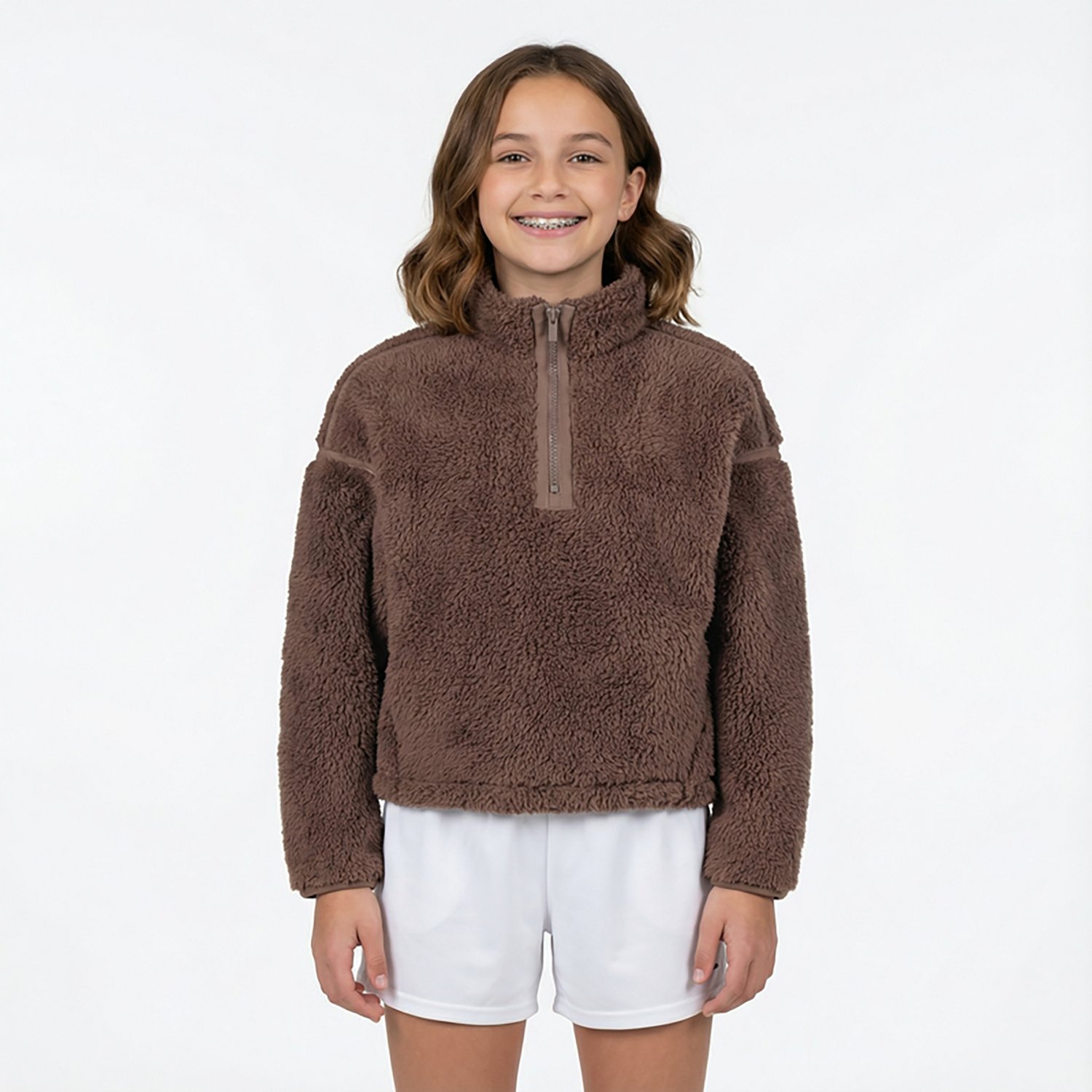 BCG Girls' Cozy Emboss 1/4-Zip Sherpa Top - view number 2