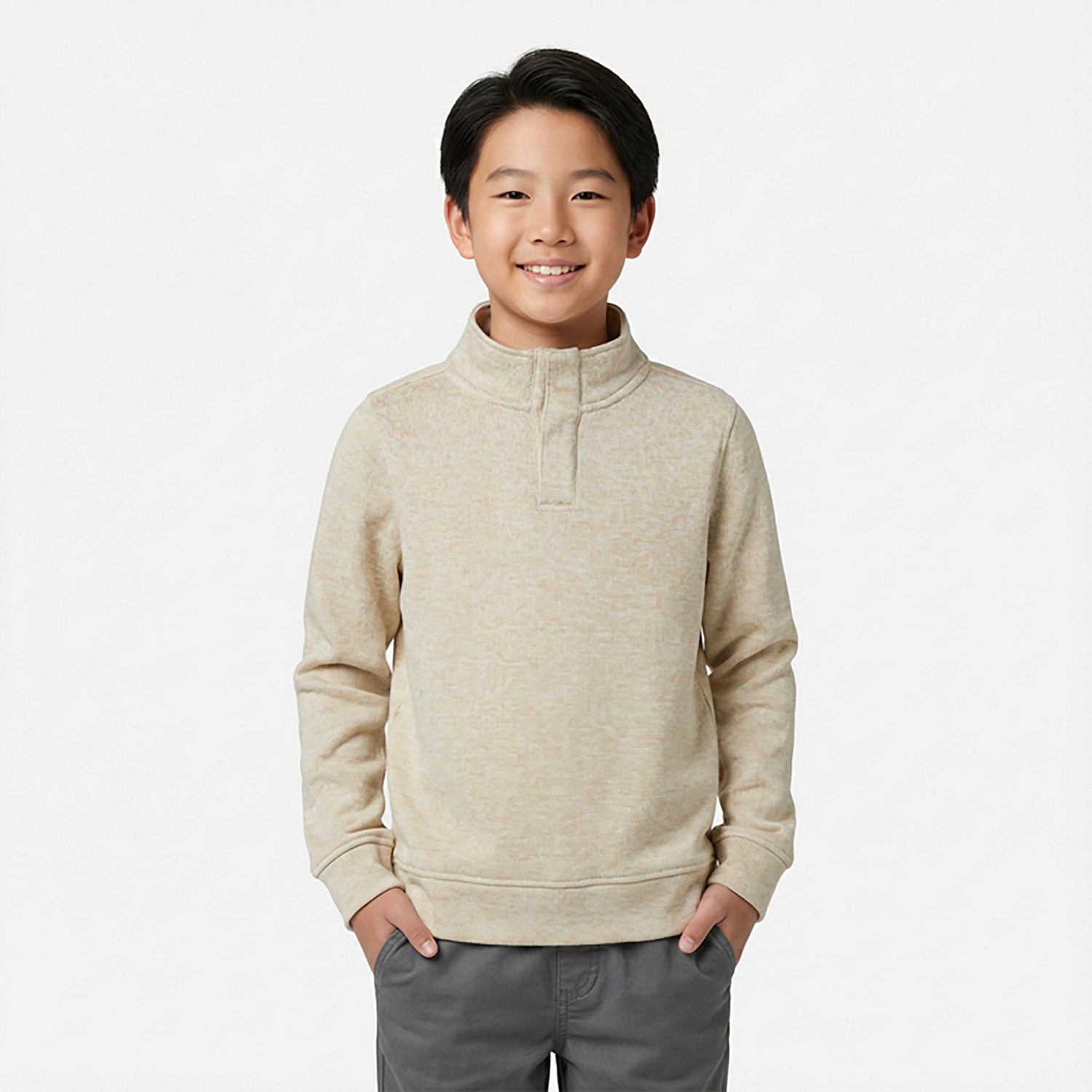 Magellan Outdoors Boys' Hickory Canyon QS Long Sleeve Sweater Fleece Shirt - view number 2