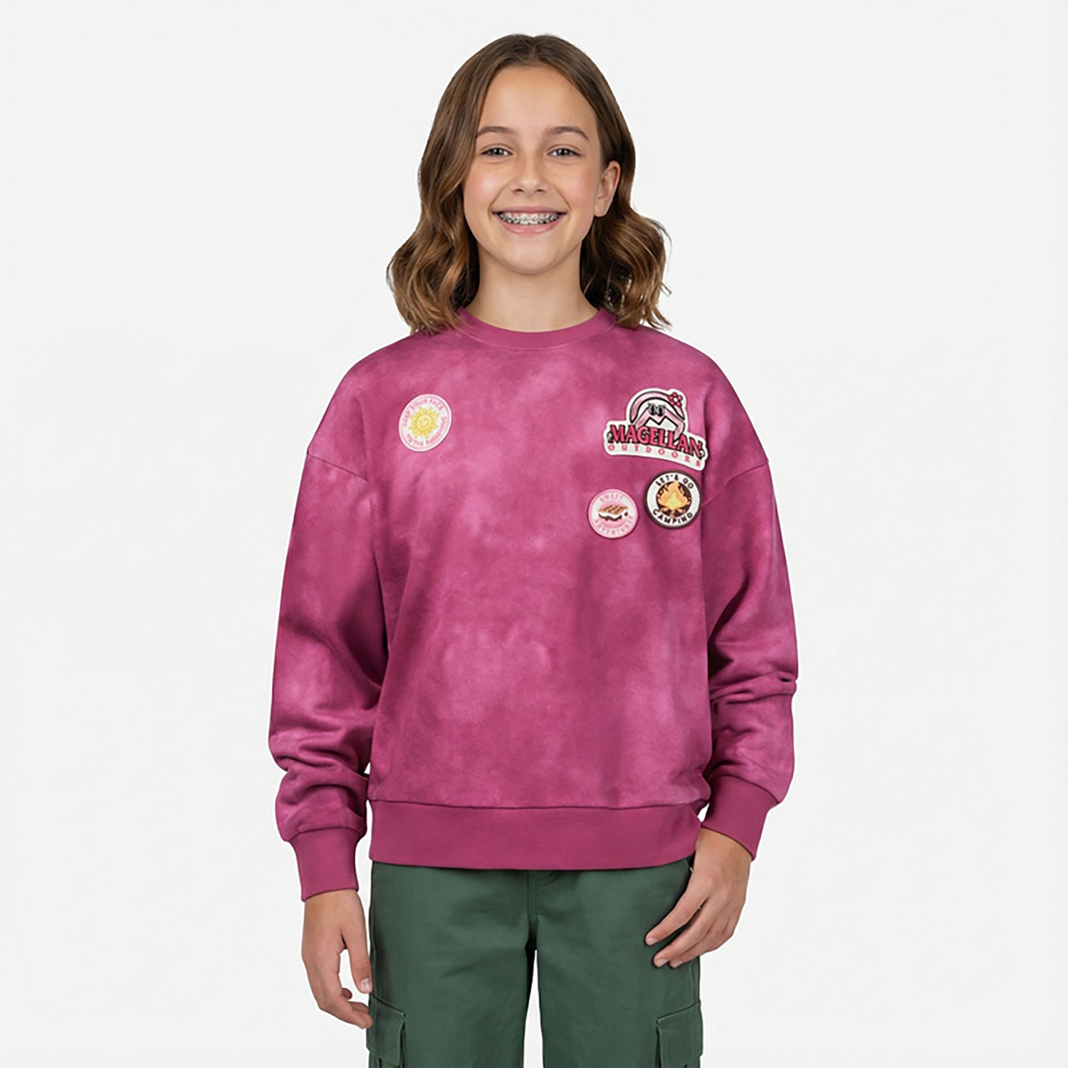 Magellan Outdoors Girls' Campfire Patch Pullover Top - view number 2