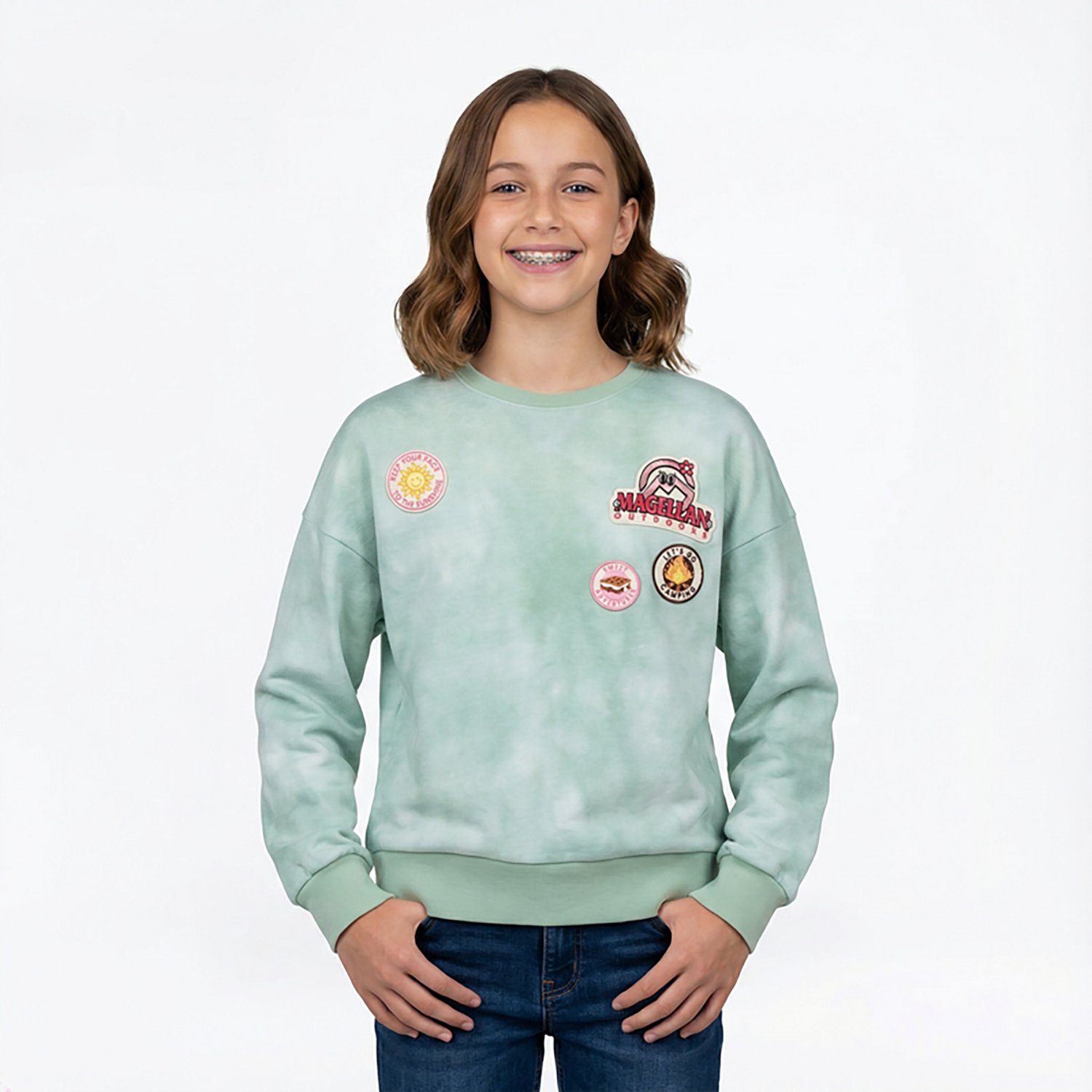 Magellan Outdoors Girls' Campfire Patch Pullover Top - view number 2