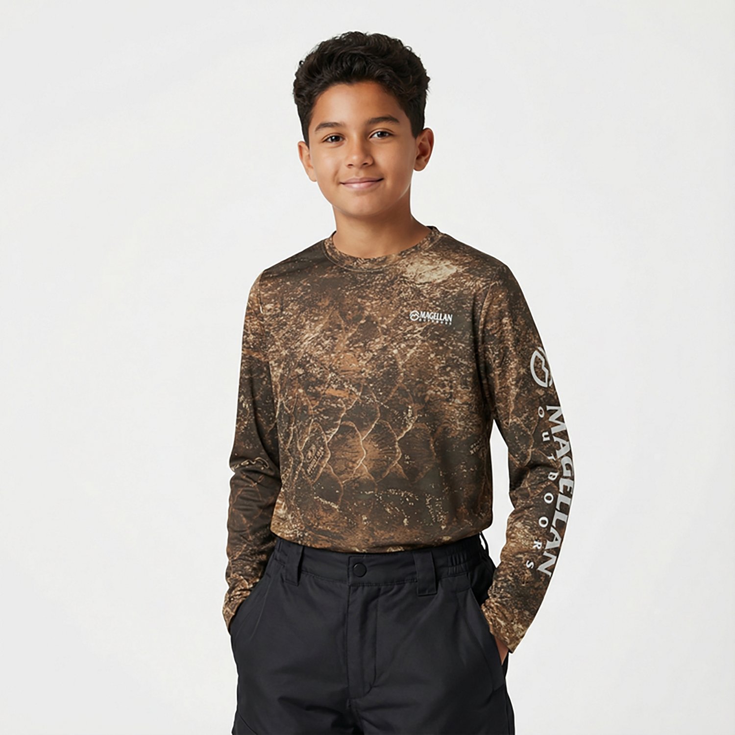 Magellan Outdoors Boys' Mossy Oak Coastal Long Sleeve Crew T-shirt - view number 2