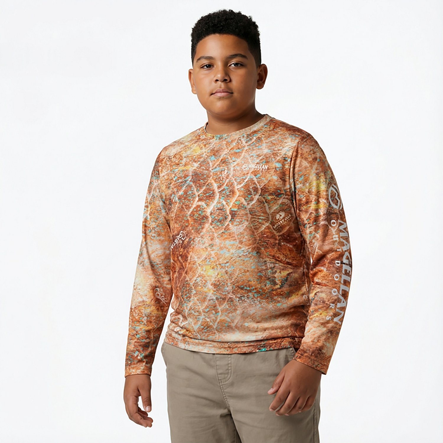 Magellan Outdoors Boys' Mossy Oak Coastal Long Sleeve Crew T-shirt - view number 2