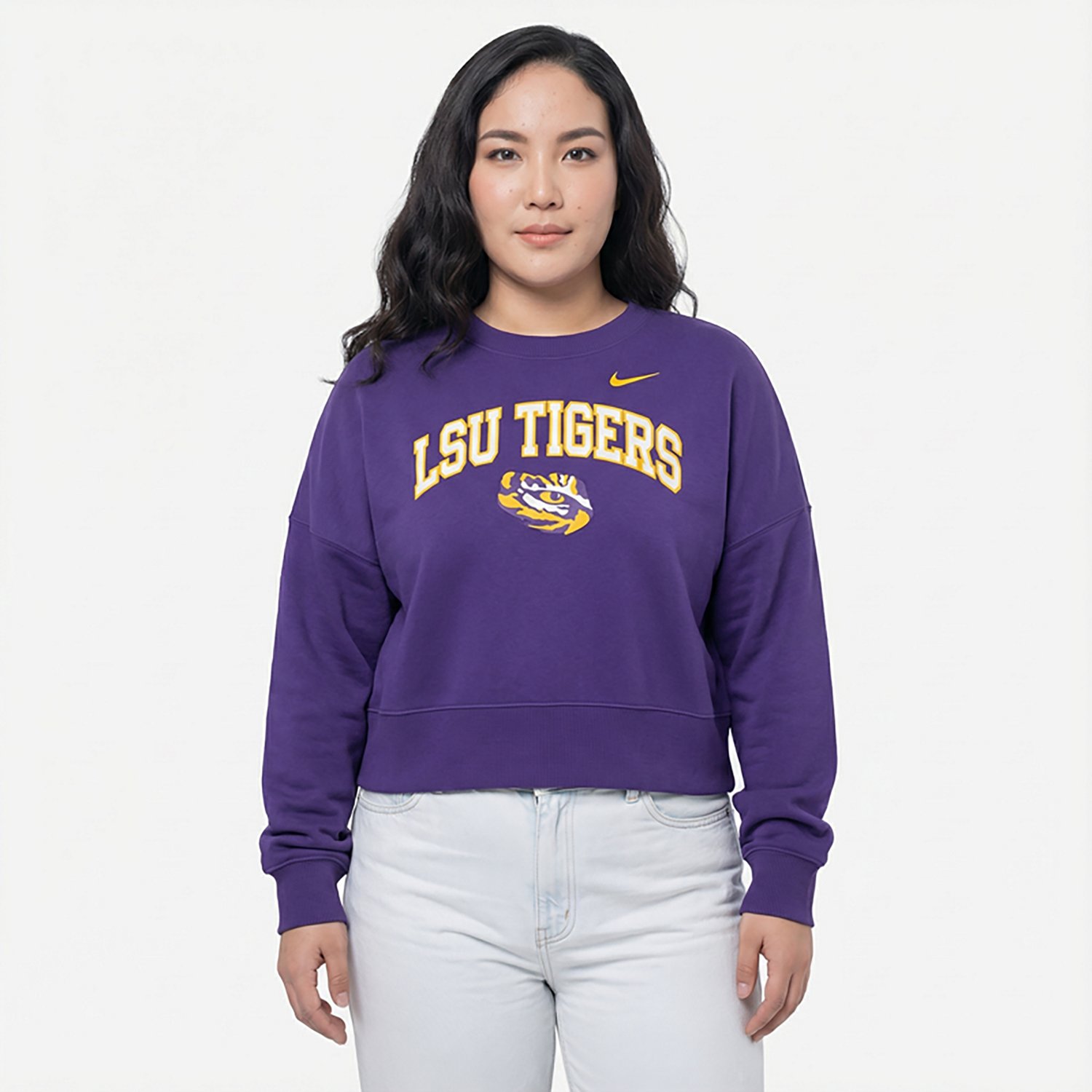 Nike Women's Louisiana State University Tigers Phoenix Arch Oversized Crew - view number 2