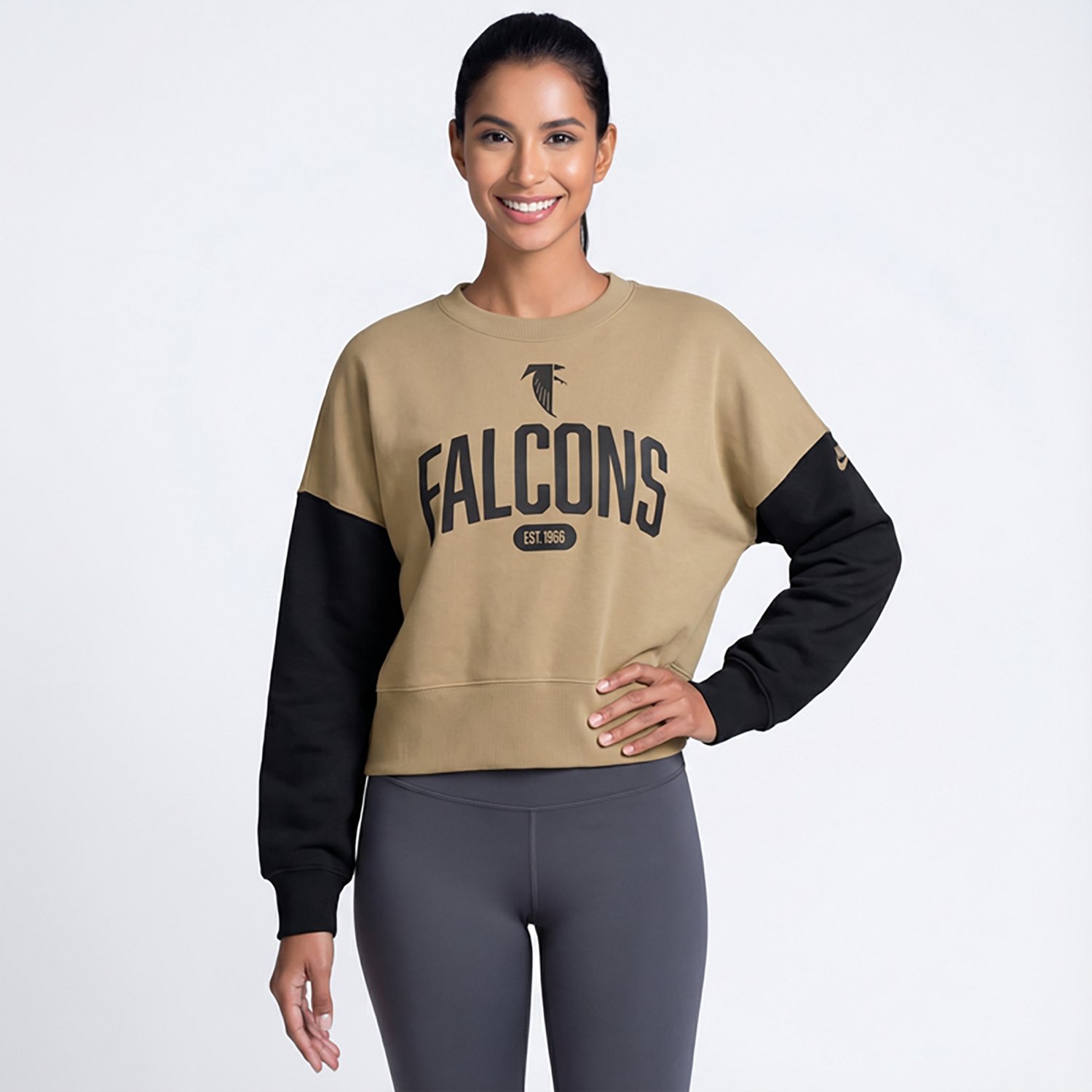 Nike Women's Falcons Rewind Oversized Long Sleeve Crew Fleece - view number 2