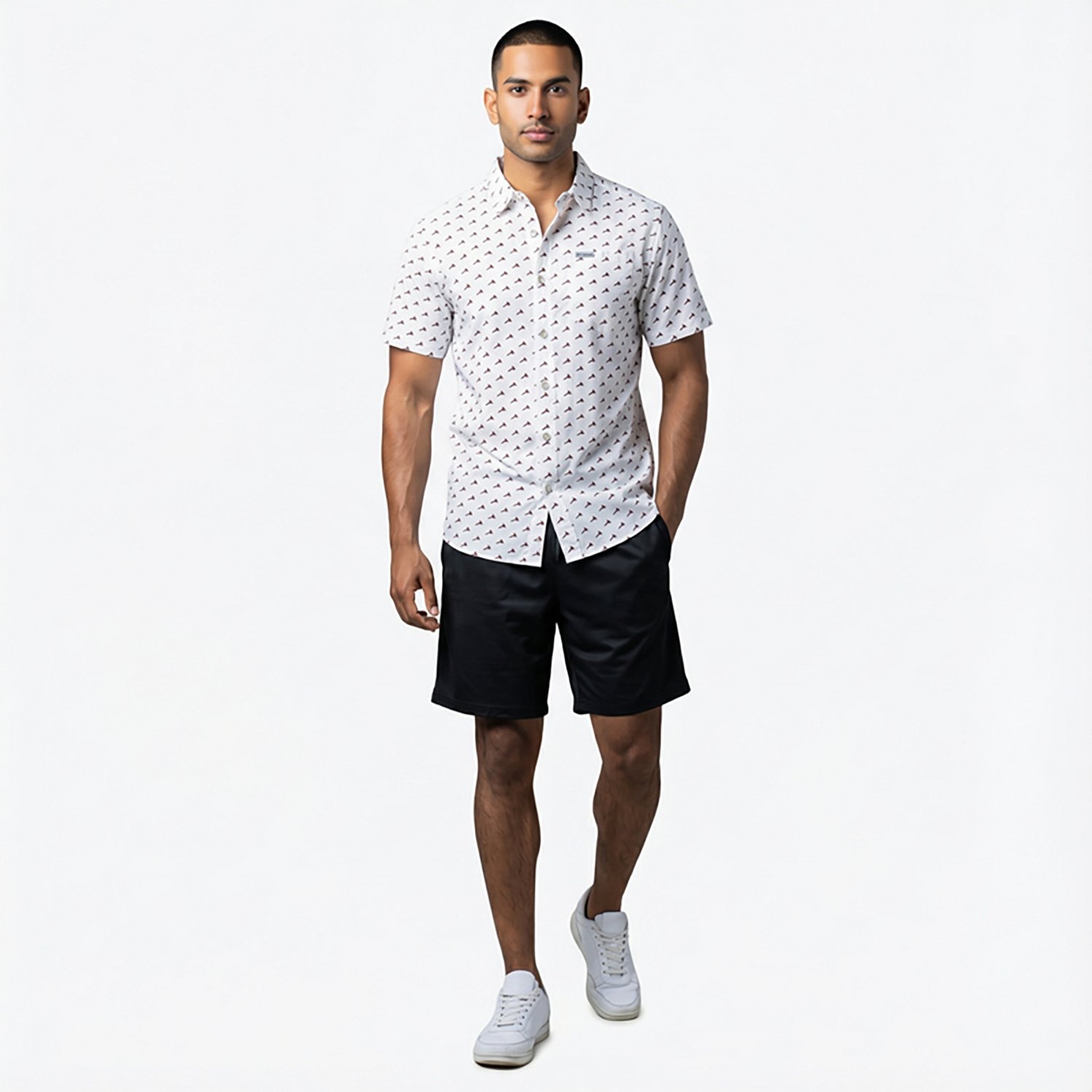 Columbia Sportswear Men's Atlanta Braves Micro Logo Super Slack Tide Short Sleeve Shirt