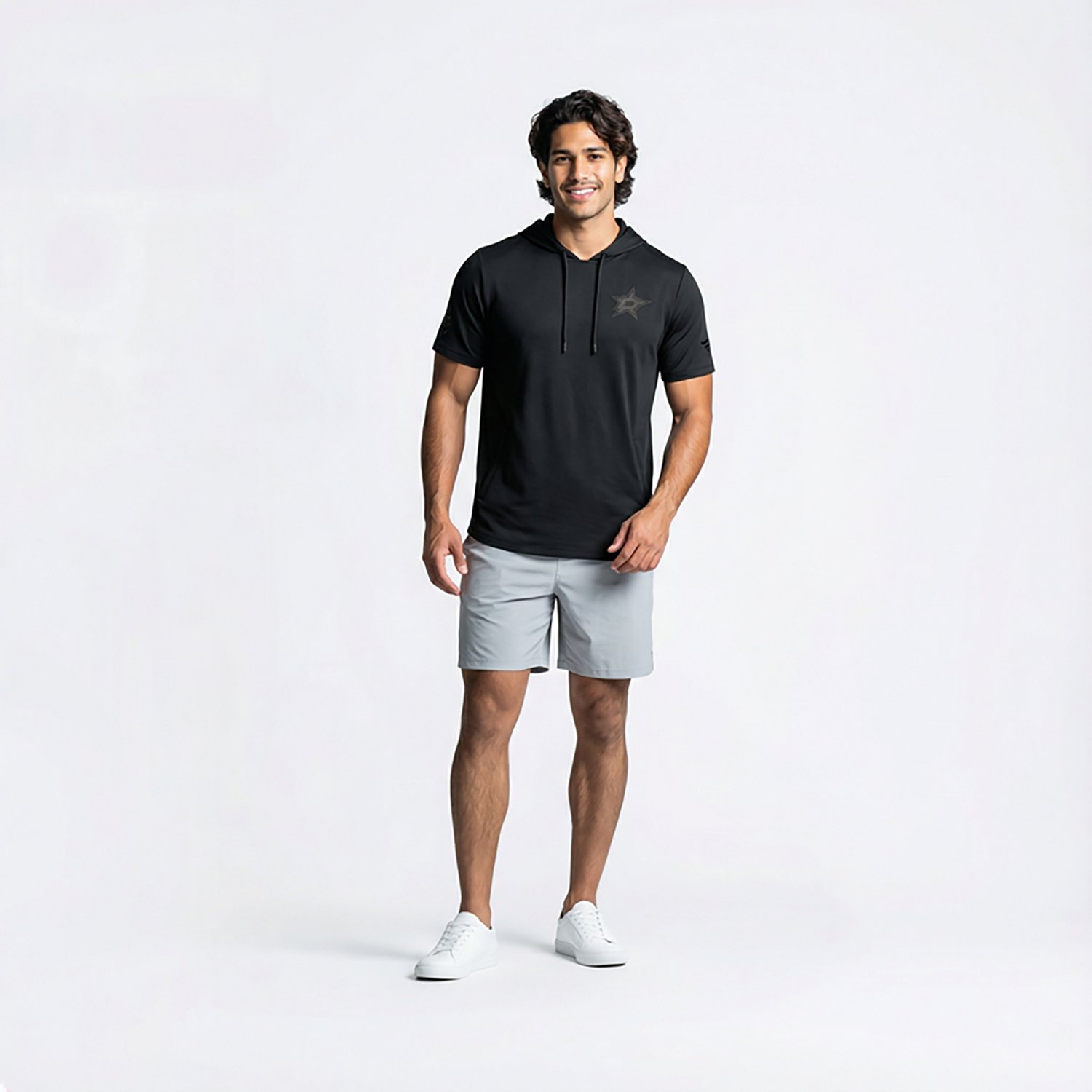 Fanatics Men's Stars Authentic Pro Road Lightweight Short Sleeve Pullover Hoodie