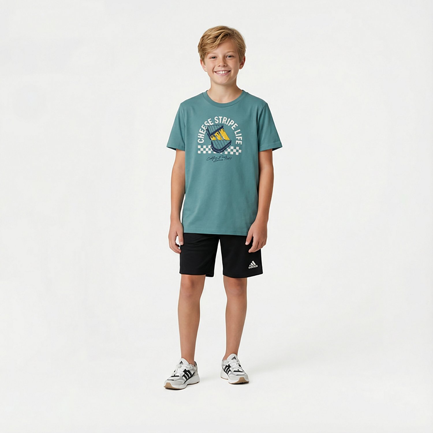 adidas Boys' Cheese Stripe Life Short Sleeve Graphic T-shirt