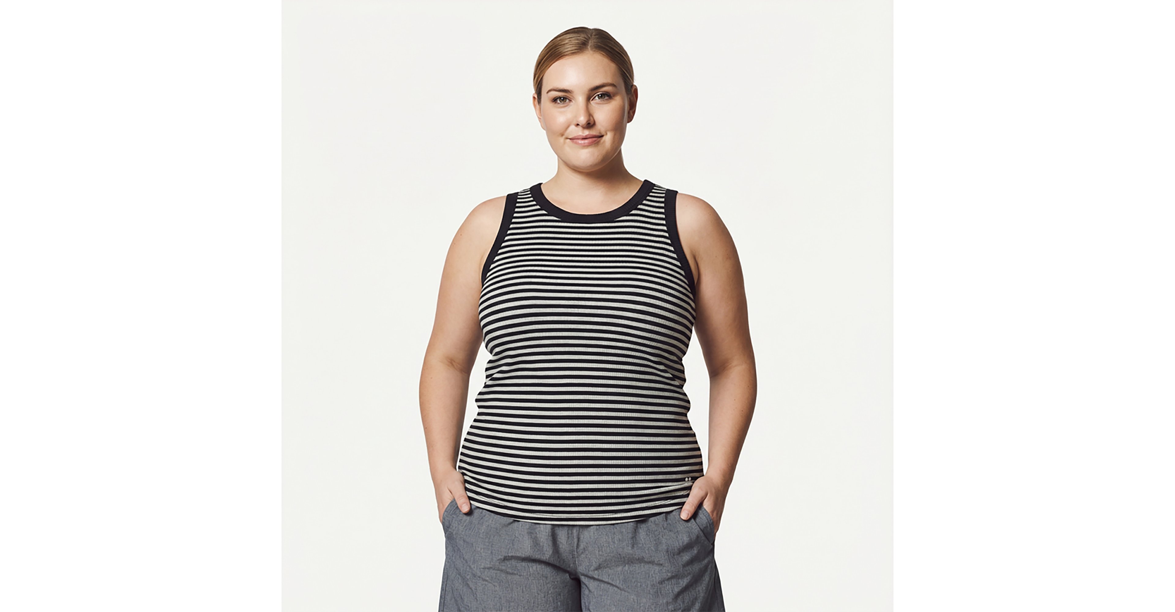 BCG Women's Low Stripe Rib Bra Tank Top