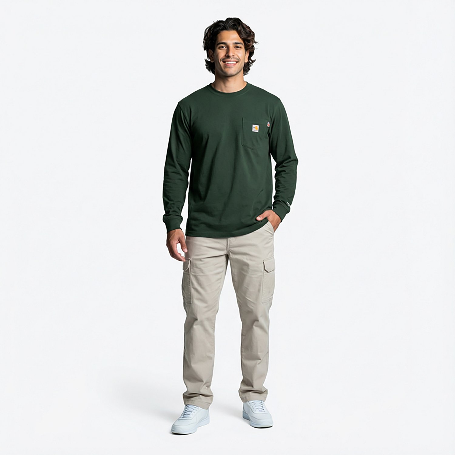 Carhartt Men's Oil Rig Flame-resistant Relaxed Fit Long-Sleeve Graphic Shirt