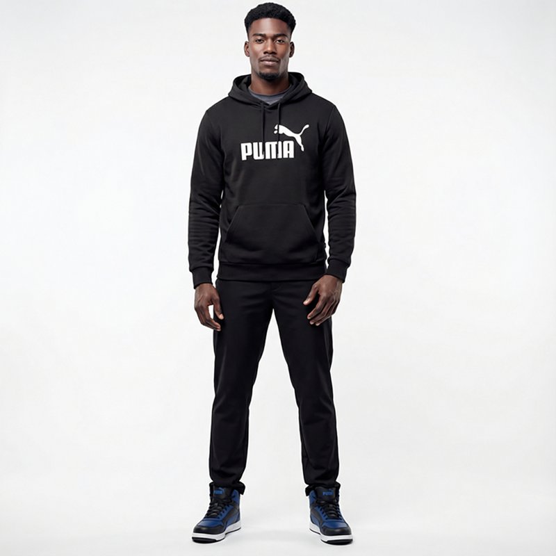 PUMA Essential Mens Long Sleeve Active Hoodie, Small, Black