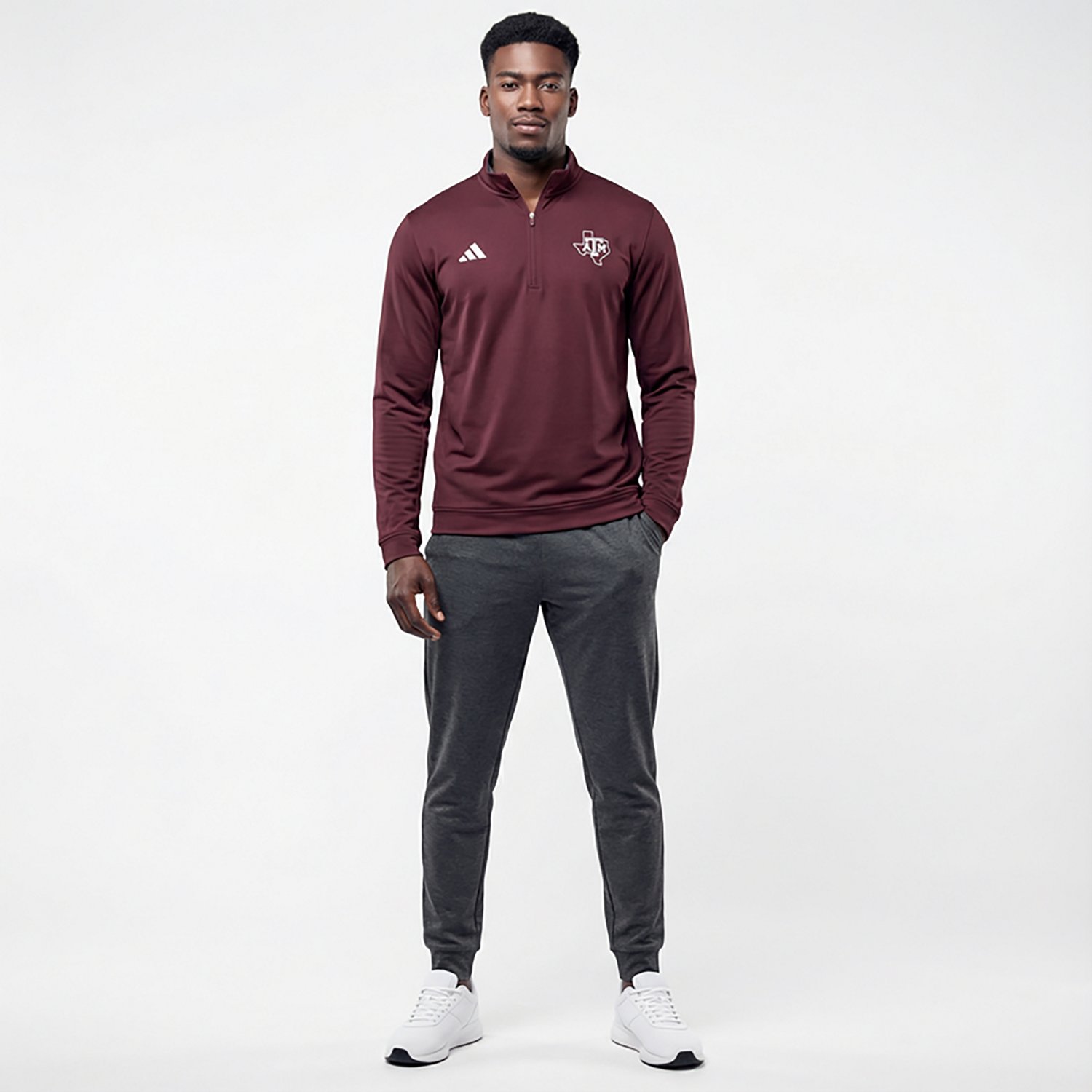 adidas Men's Texas A&M University Elevated 1/4-Zip Top