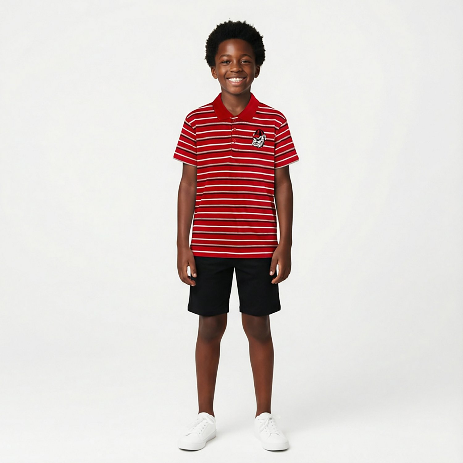 Two Feet Ahead Boys' University of Georgia Multi-Stripe Polo Shirt