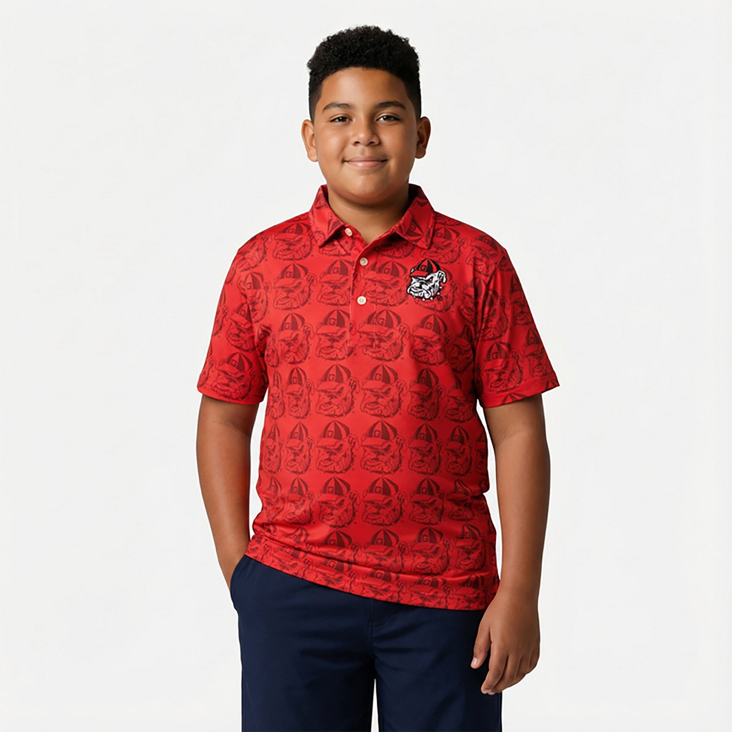 Wes & Willy Boys' University of Georgia Allover Print Polo Shirt - view number 2