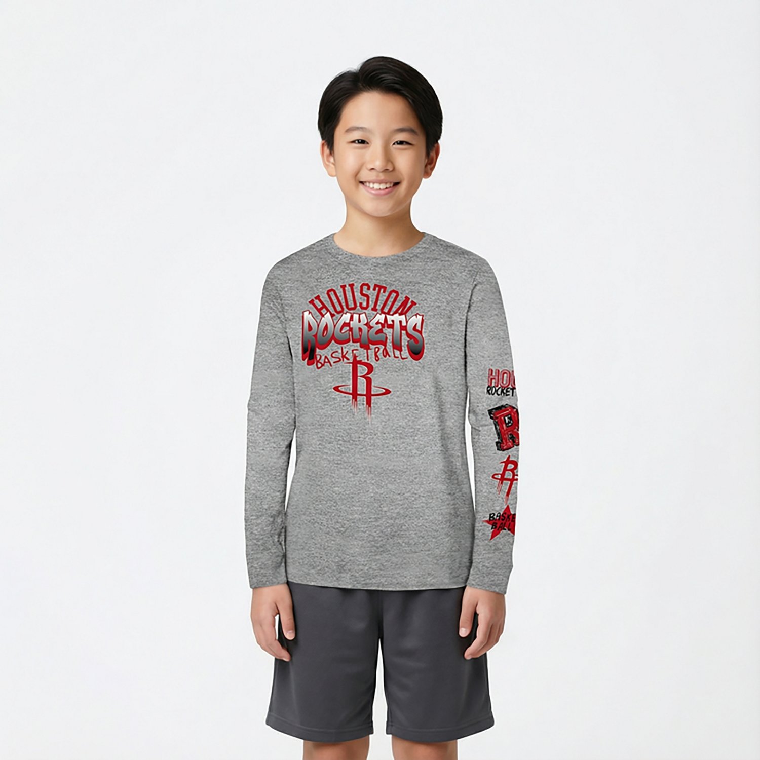 Outerstuff Youth's Houston Rockets Street Star Long Sleeve Graphic T-shirt - view number 2
