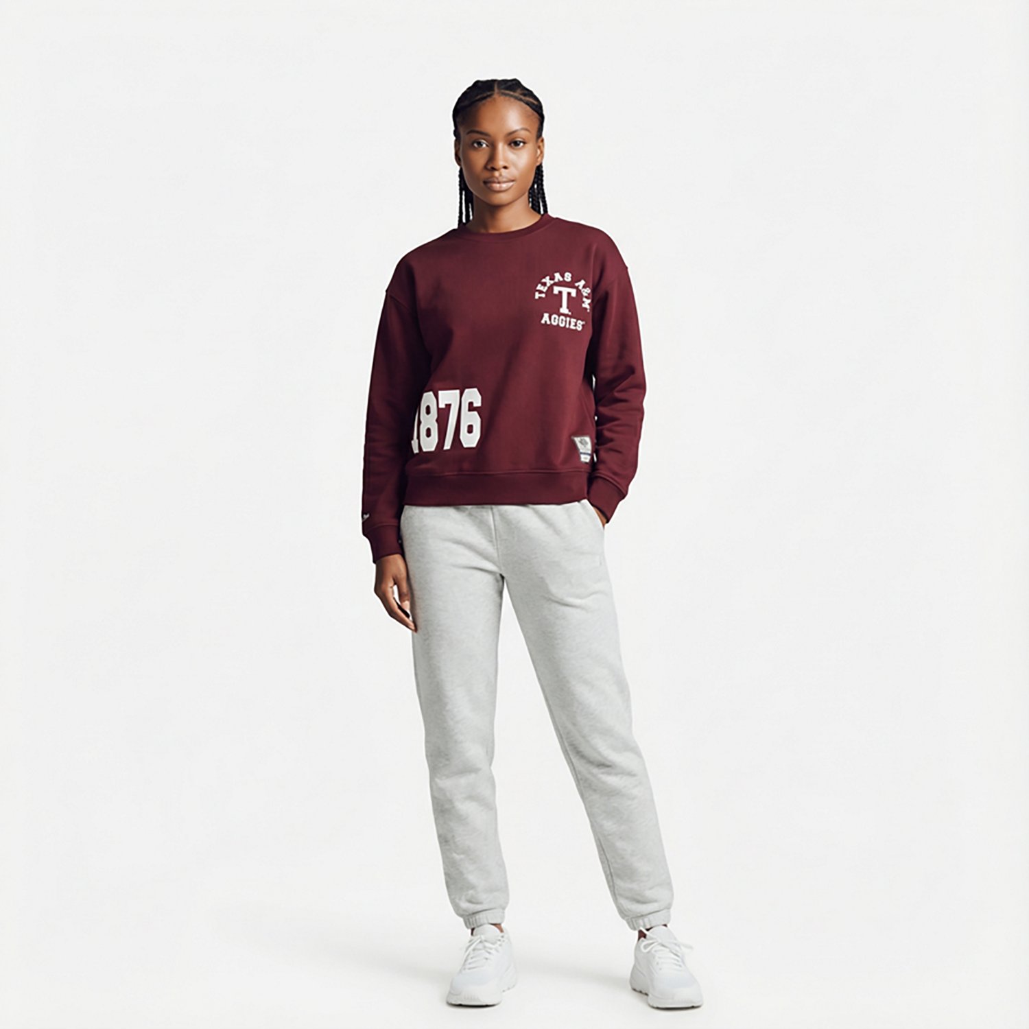 Mitchell & Ness Women's Texas A&M Aggies 4 Hit Long Sleeve Crewneck T-shirt