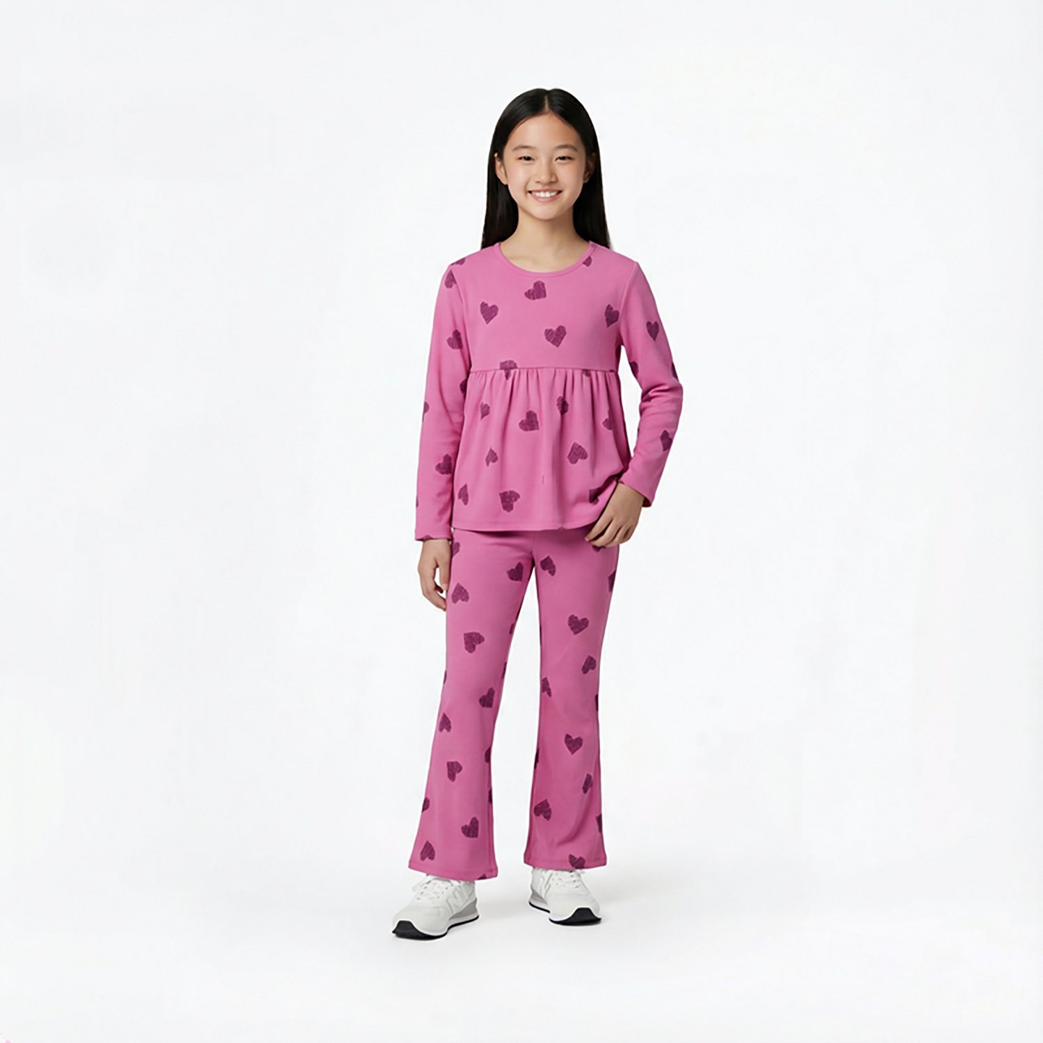 BCG Girls' 4-6X AOP Heart Rib 2-Piece Set