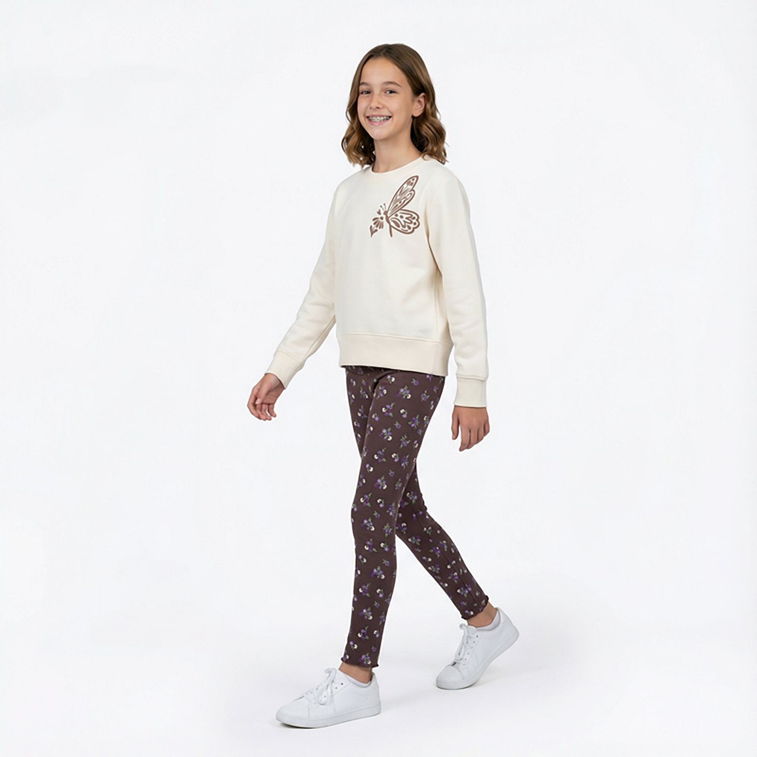 BCG Girls' 4-6X Butterfly Fleece Crew 2-Piece Set - view number 2
