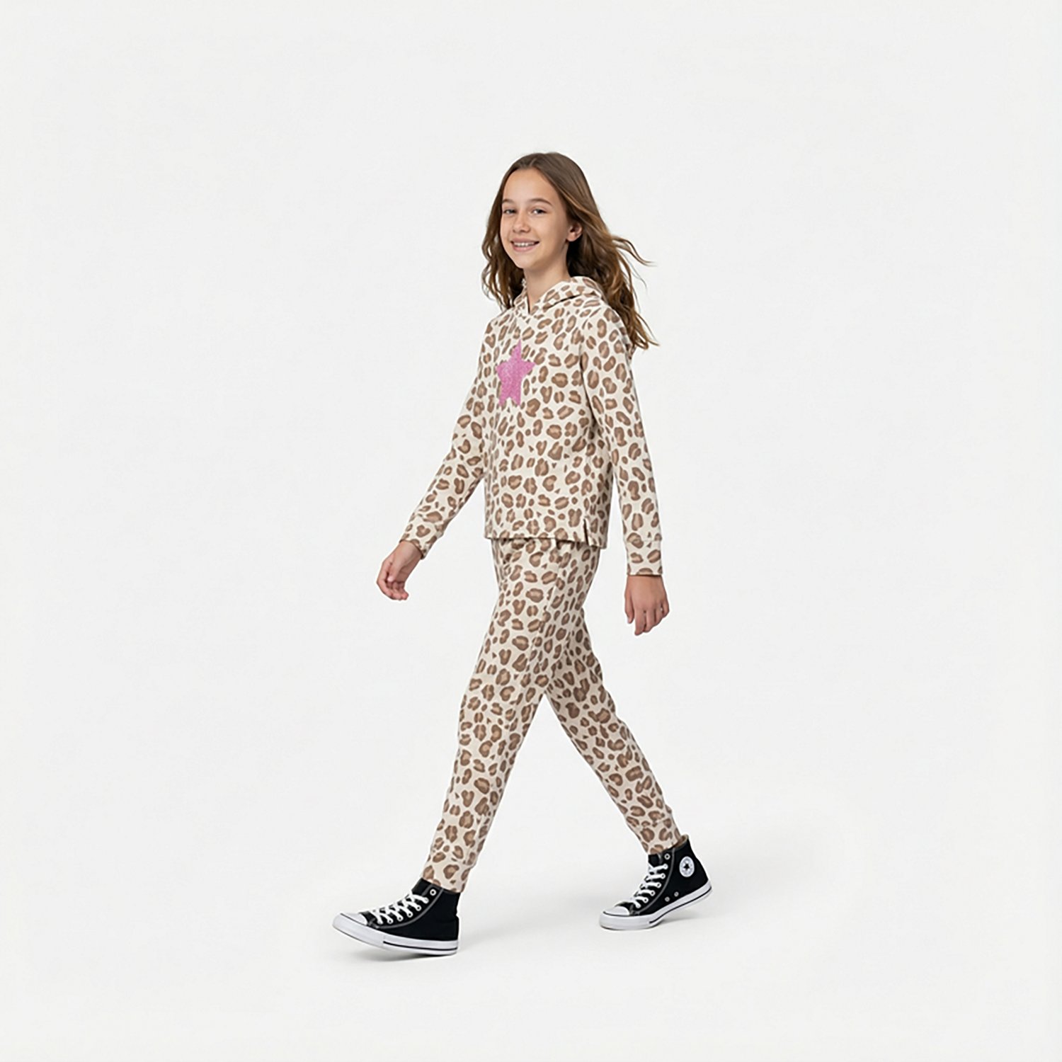 BCG Girls' 4-6X AOP Leopard Hoodie 2-Piece Set - view number 2