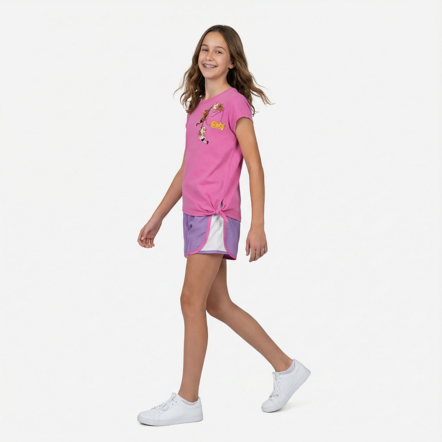 BCG Girls' 4-6X Pocket Cat Short Sleeve 2-Piece Set