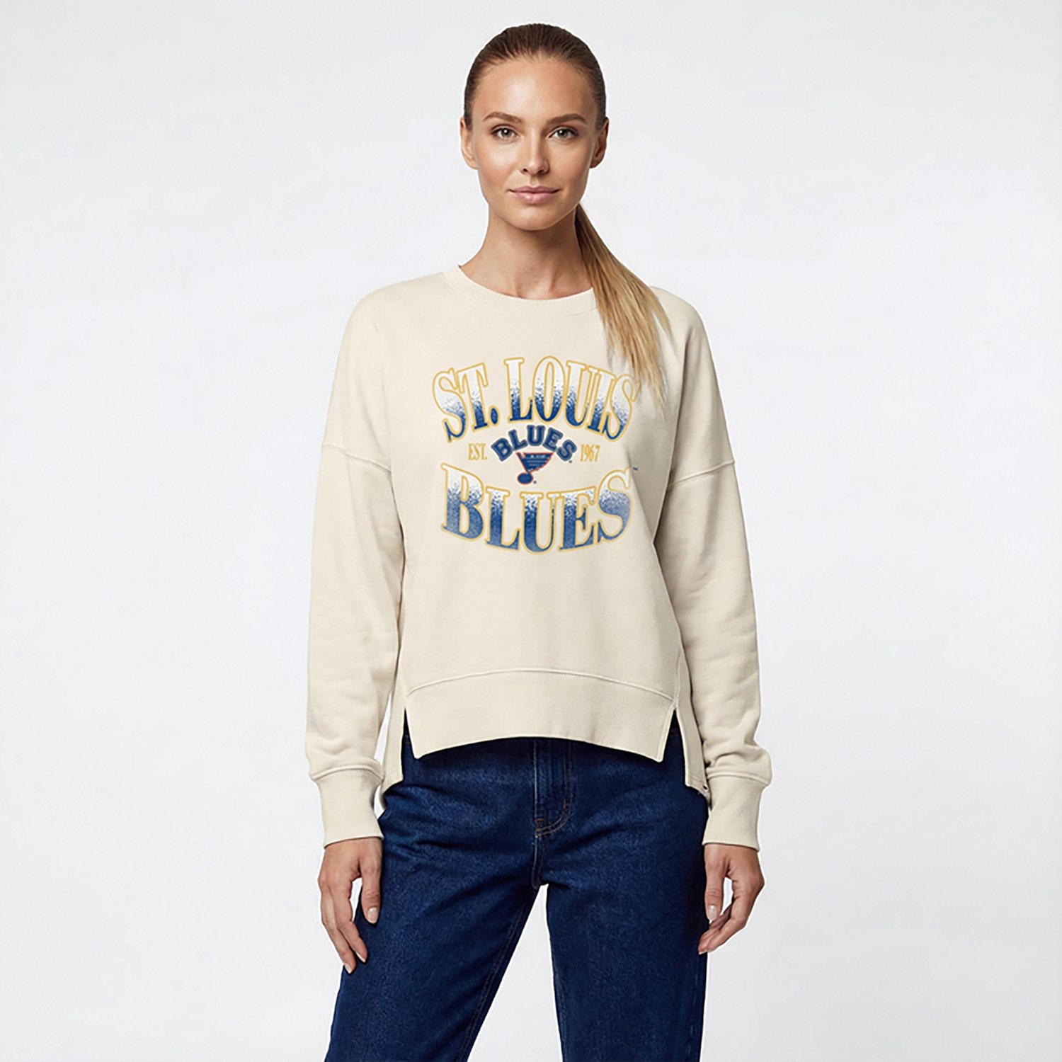 Fanatics Women's St. Louis Blues Vintage Slice French Terry Crew Sweatshirt - view number 2